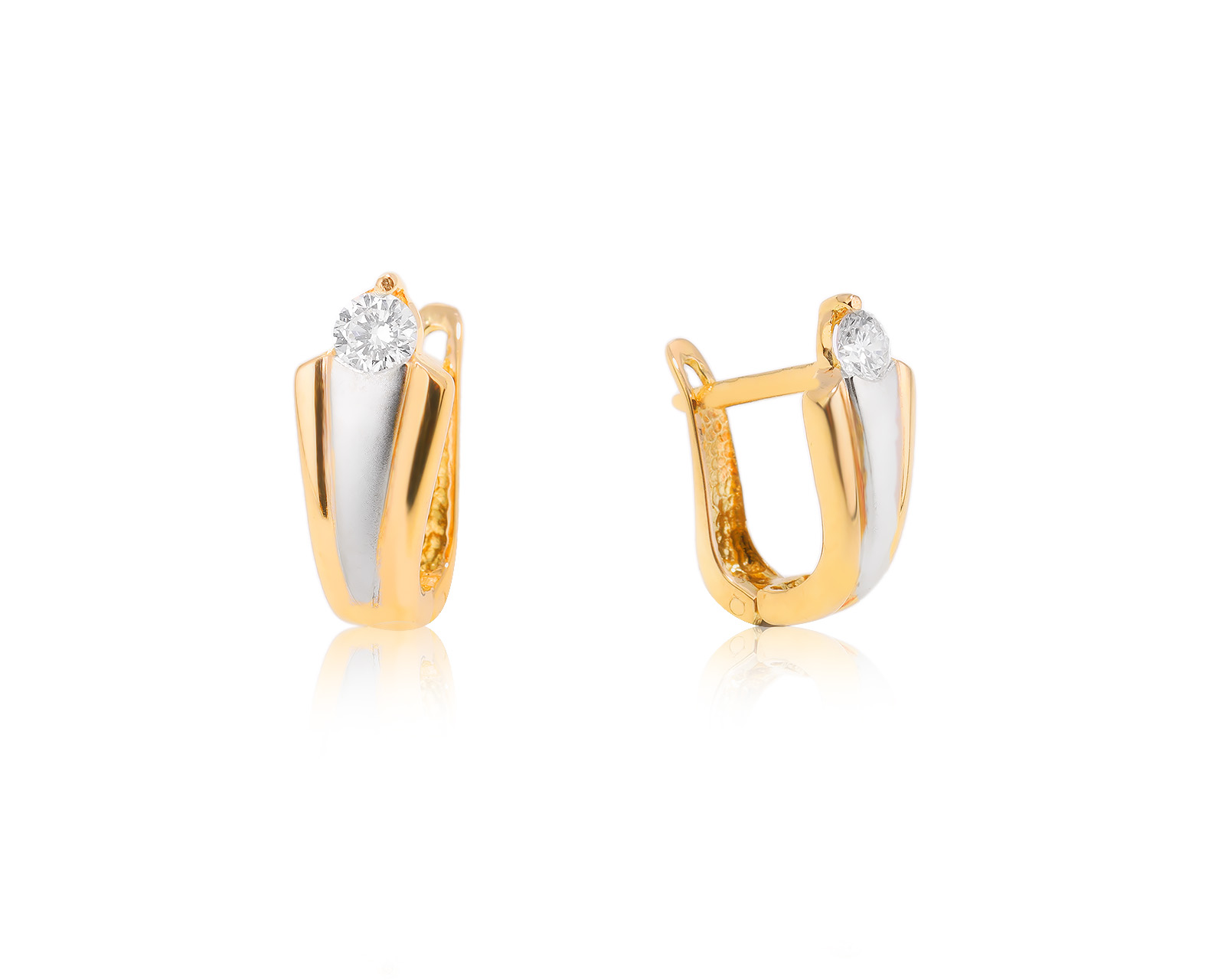 Золотые серьги с бриллиантами 0.35ct 181123/3