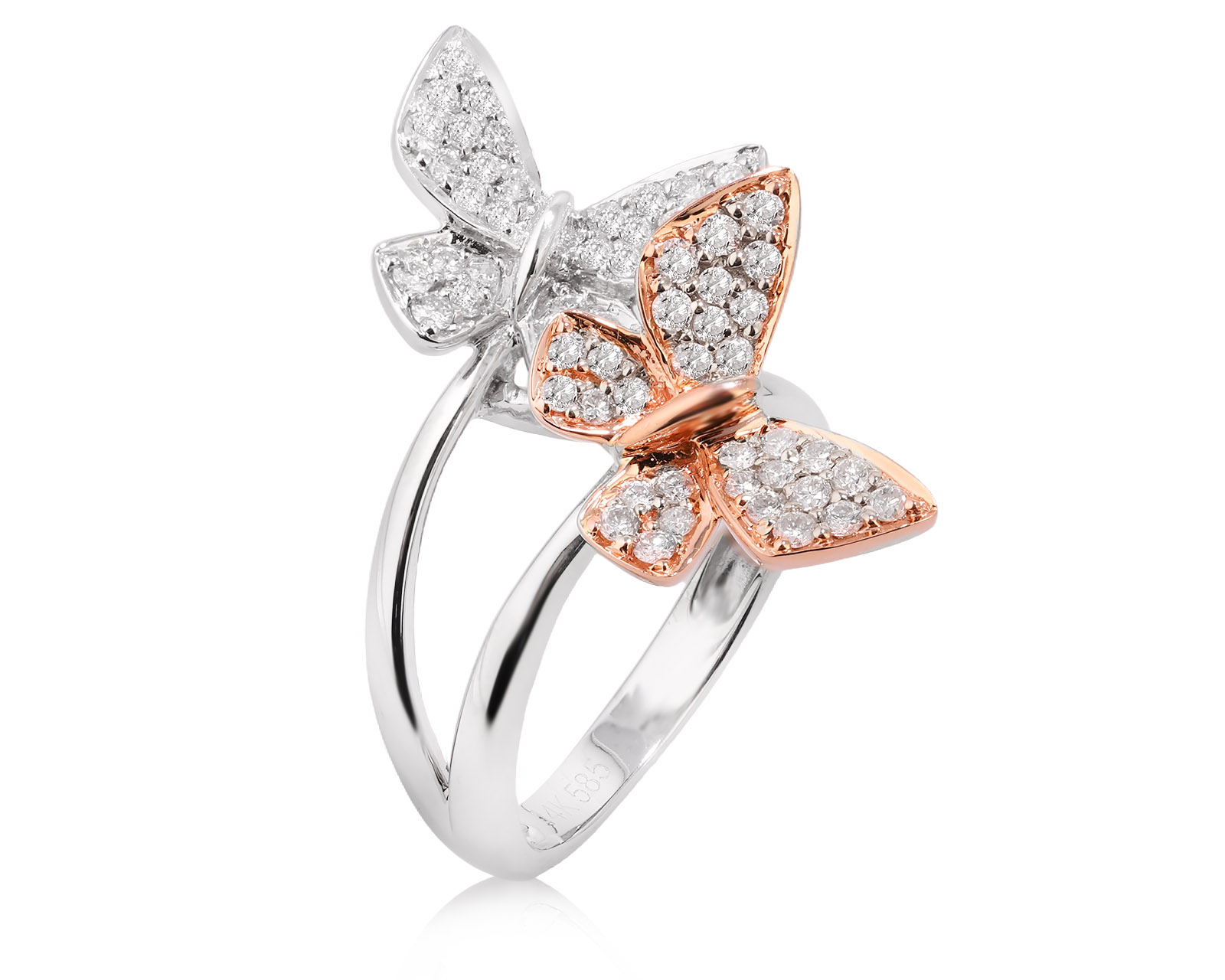 Золотое кольцо с бриллиантами 0.58ct