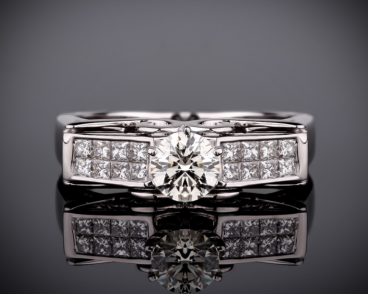 Королевское золотое кольцо с бриллиантами 1.16ct