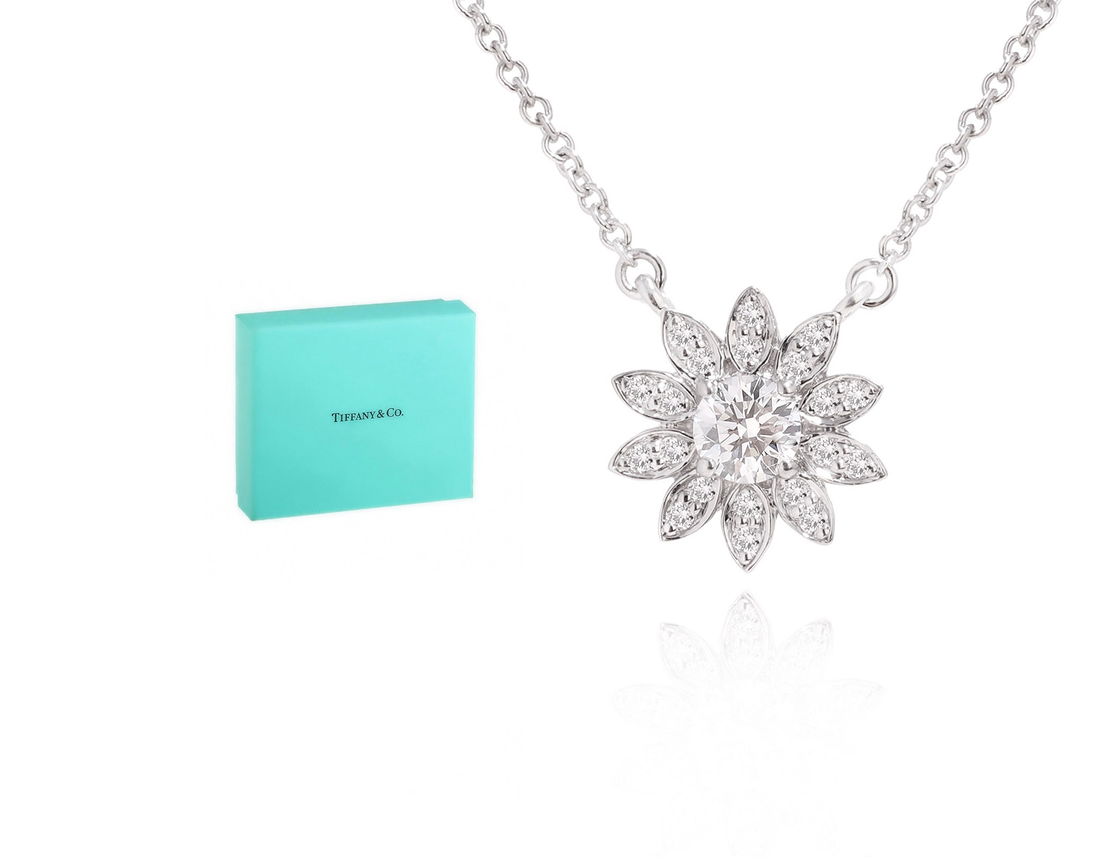 Оригинальное платиновое колье Tiffany&Co Enchant Flower