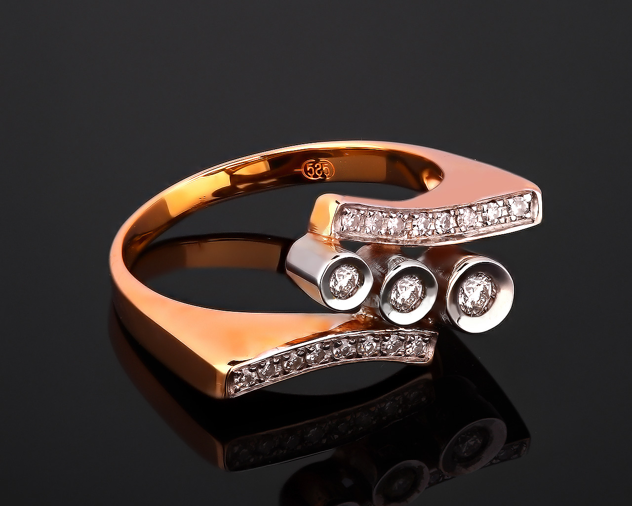 Золотое кольцо с бриллиантами 0.18ct 160217/4 Золотое кольцо с бриллиантами 0.18ct 160217/4