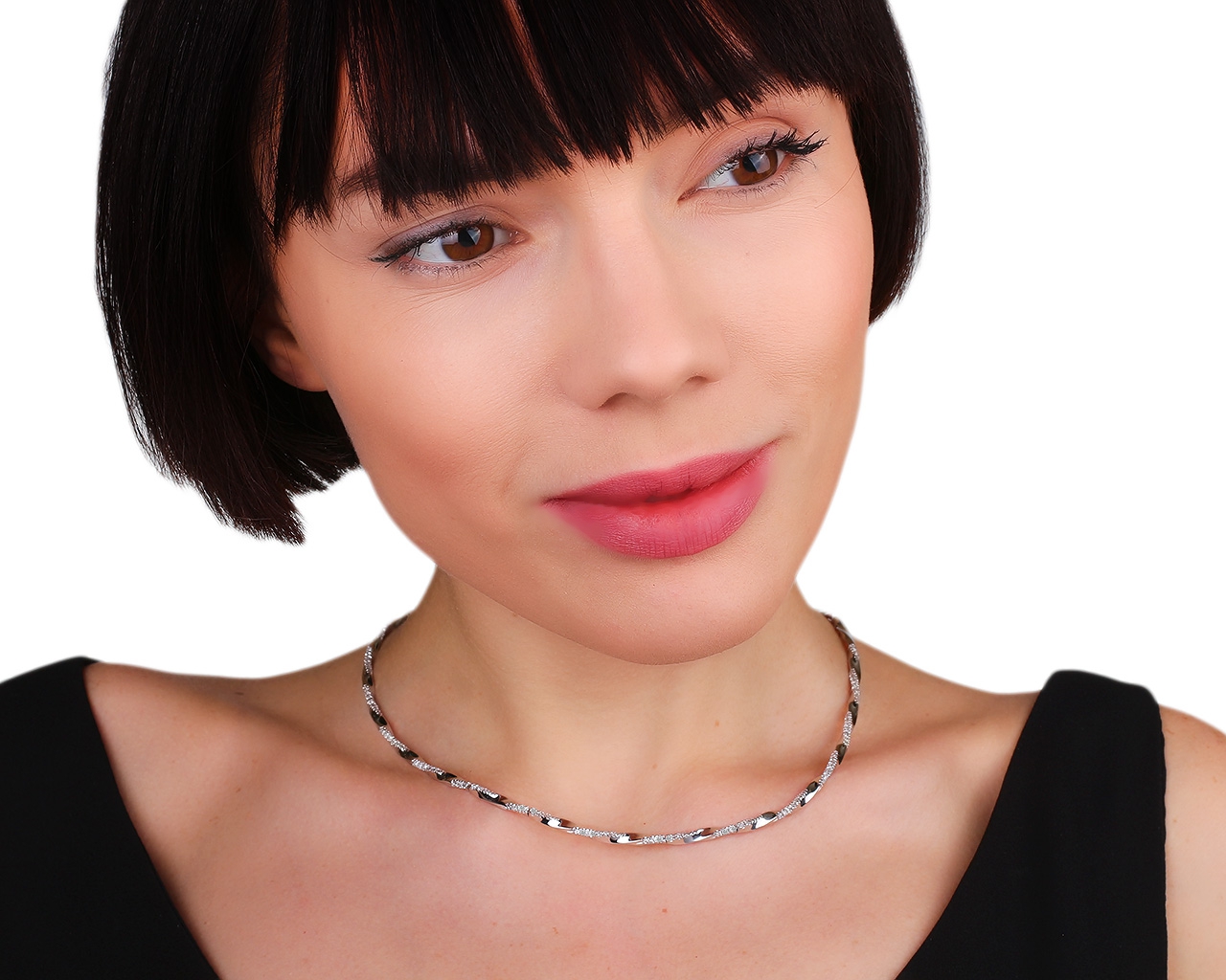 Стильное золотое колье с бриллиантами 1.03ct