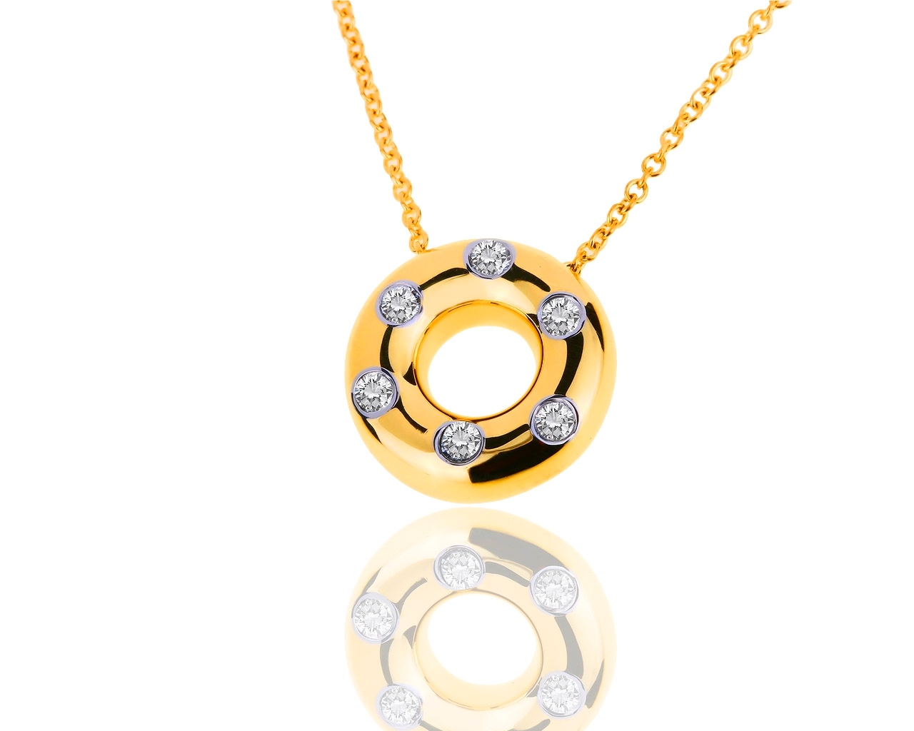 Золотая подвеска с бриллиантами 0.18ct Tiffany&Co Etoile