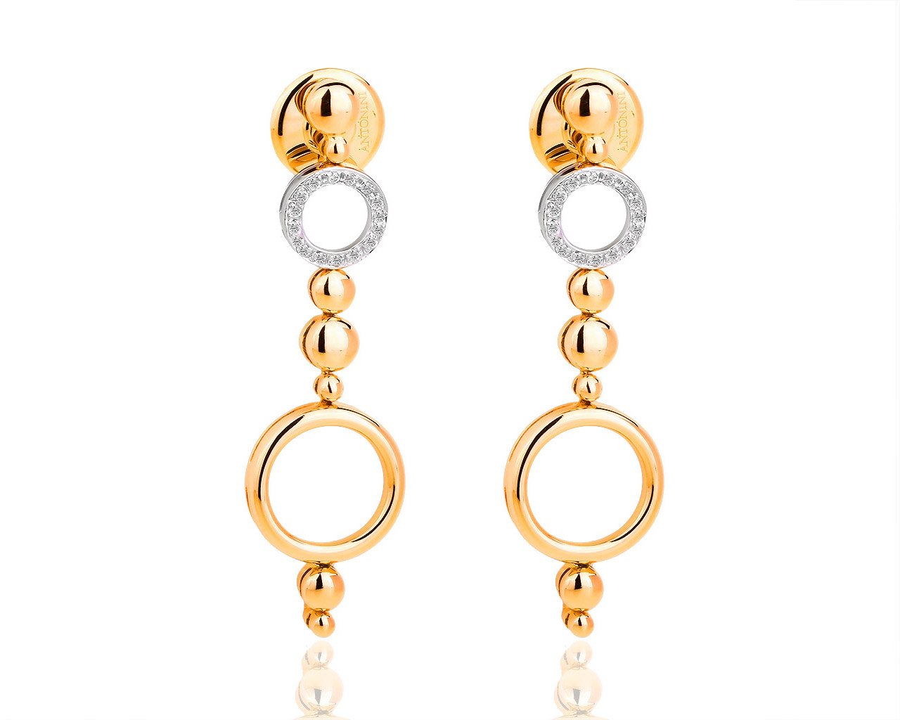 Золотые серьги с бриллиантами 0.22ct Antonini Alaskan 090818/8