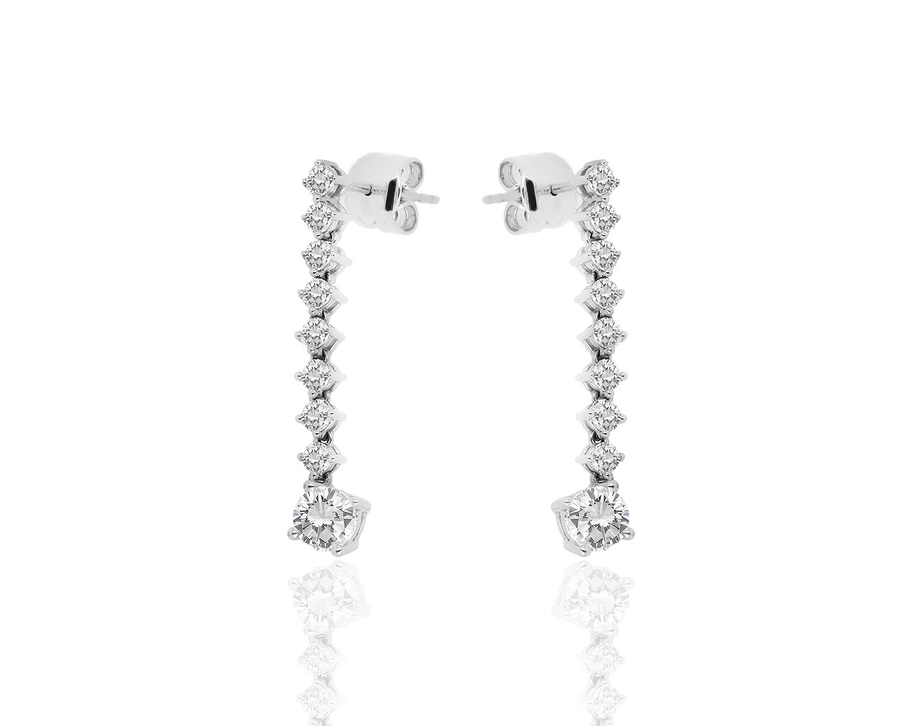 Изящные золотые серьги с бриллиантами 1.90ct 310119/13