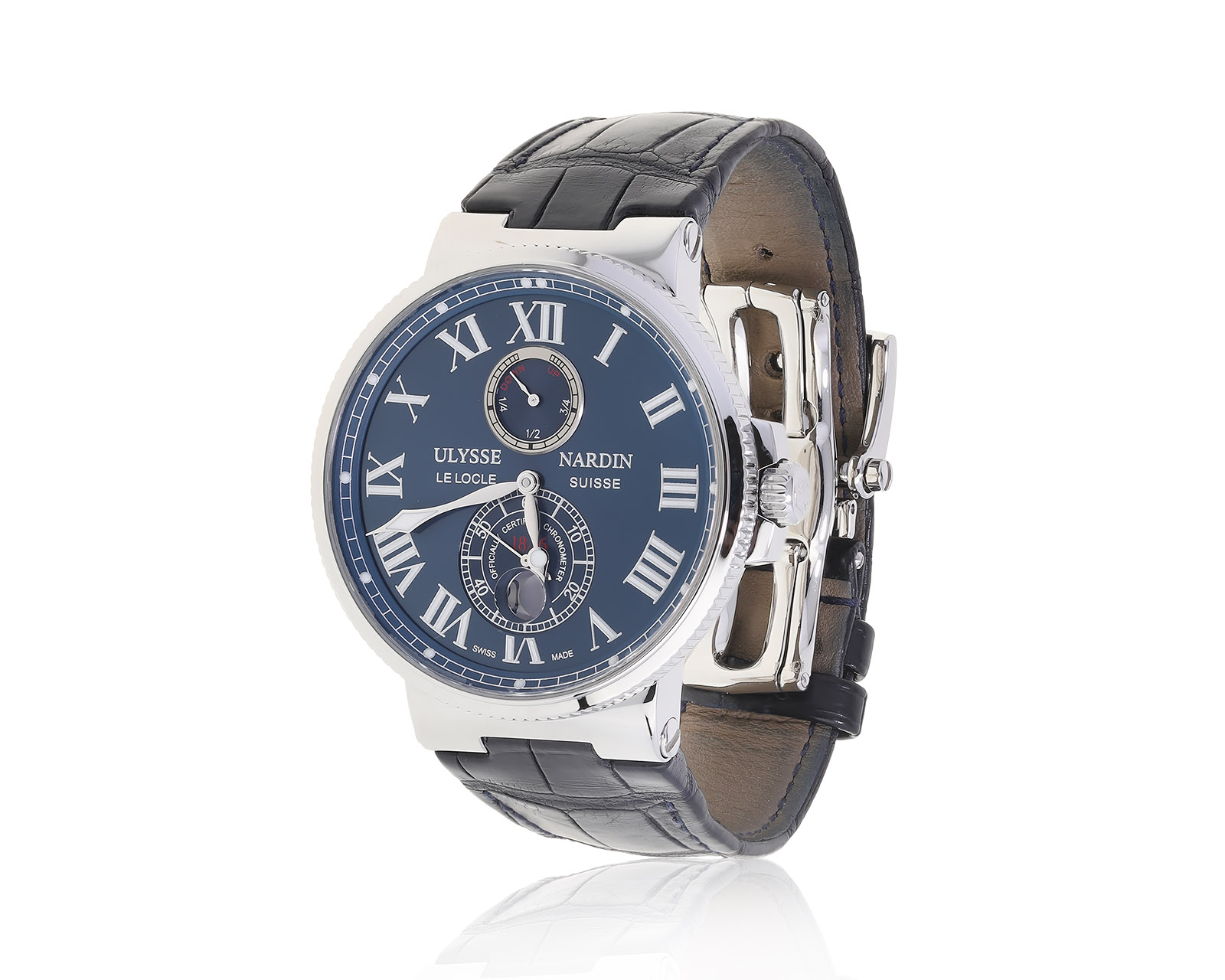 Оригинальные стальные часы Ulysse Nardin Maxi Marine Chronometer 43 250322/2