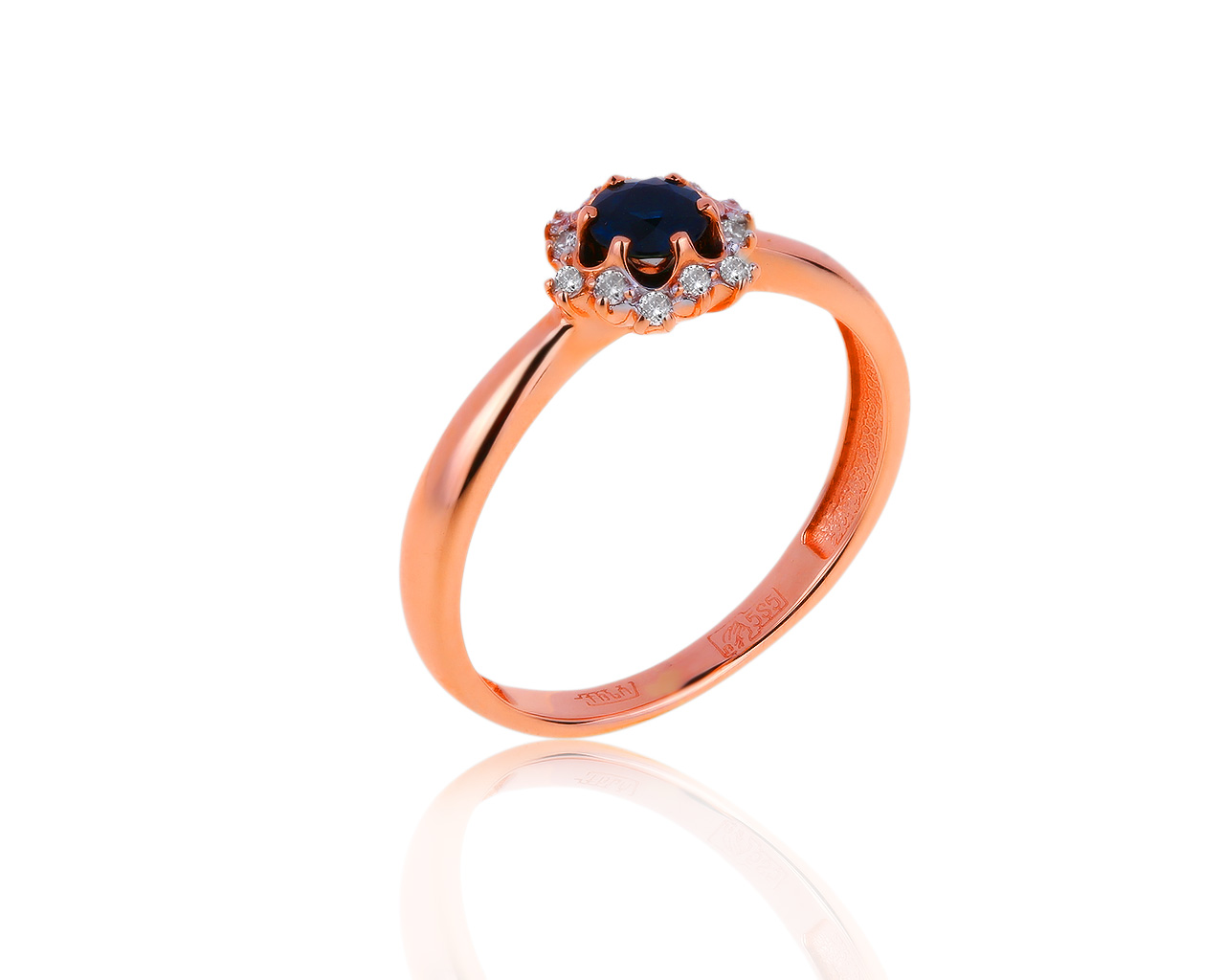 Модное золотое кольцо с сапфиром 0.33ct 240719/17 Модное золотое кольцо с сапфиром 0.33ct 240719/17