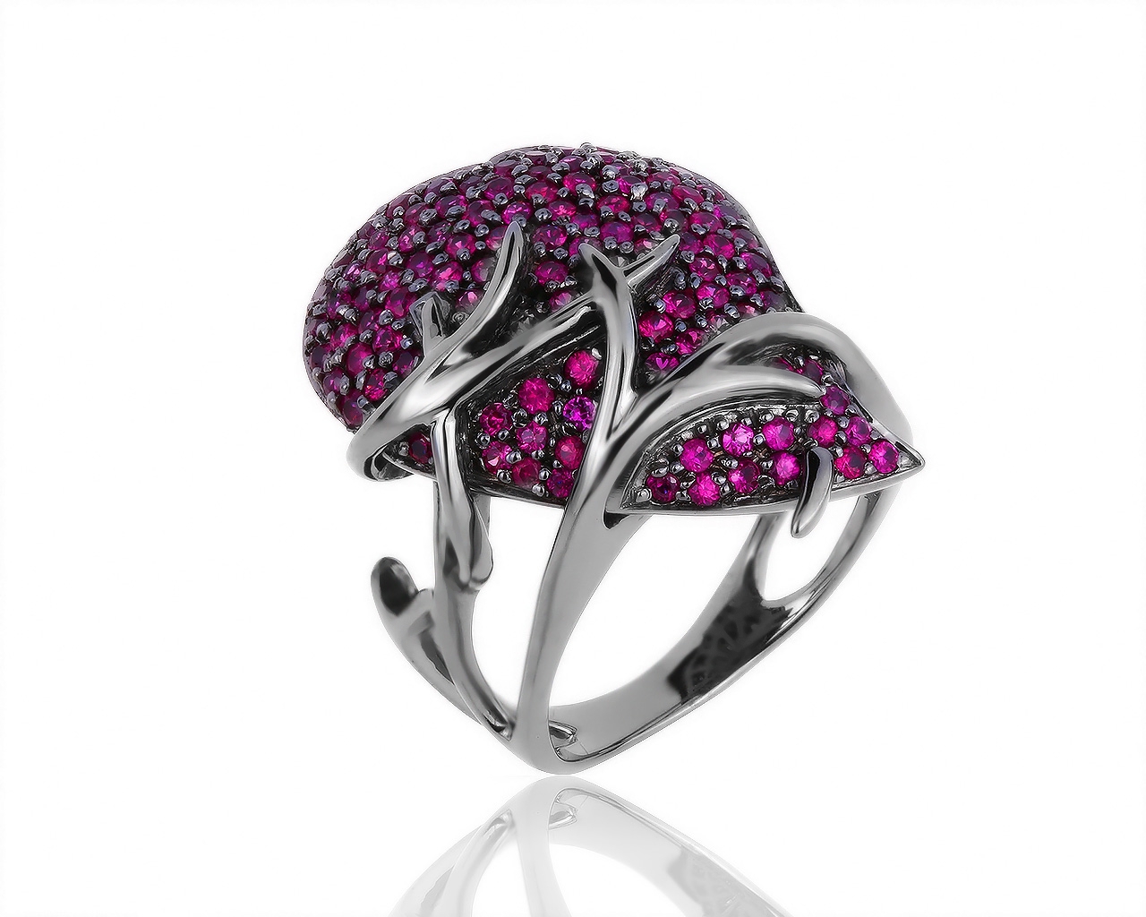 Шикарное золотое кольцо с рубинами 1.55ct 041019/2