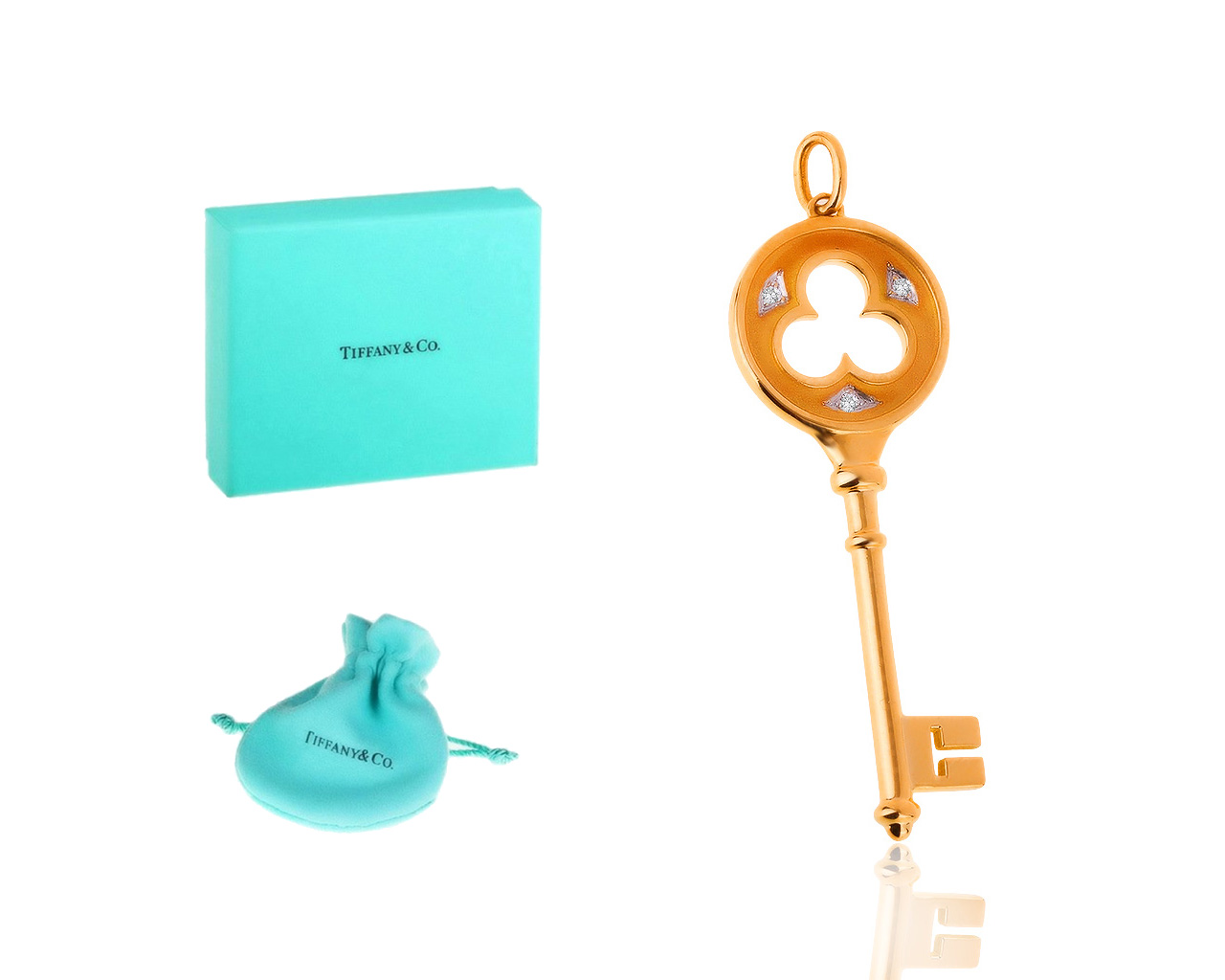 Оригинальный золотой кулон с бриллиантами 0.03ct Tiffany&Co