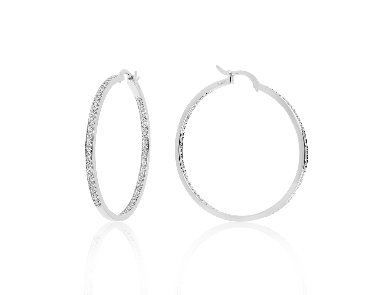 Модные золотые серьги с бриллиантами 1.10ct