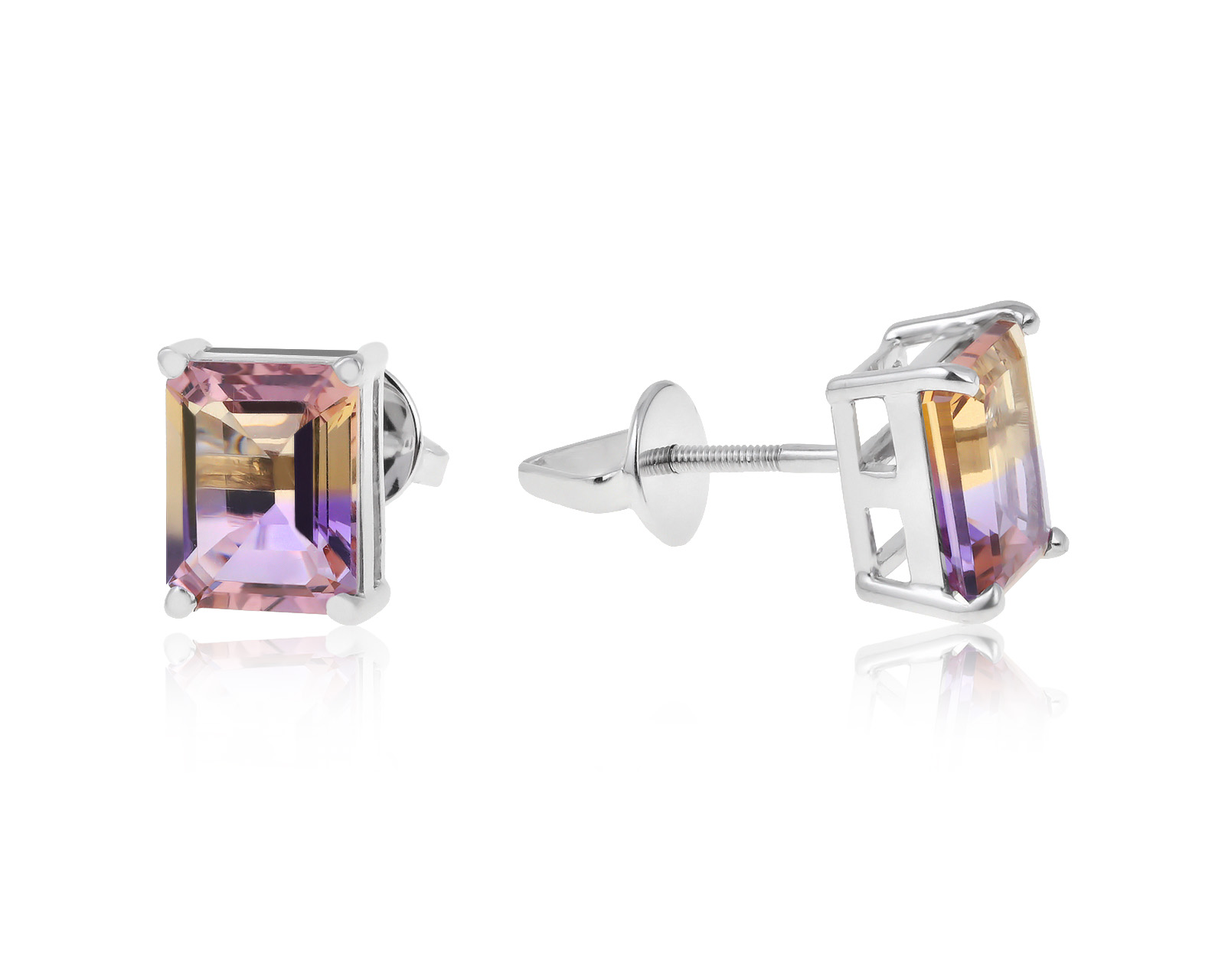 Изящные золотые серьги с аметринами 4.42ct 180421/4