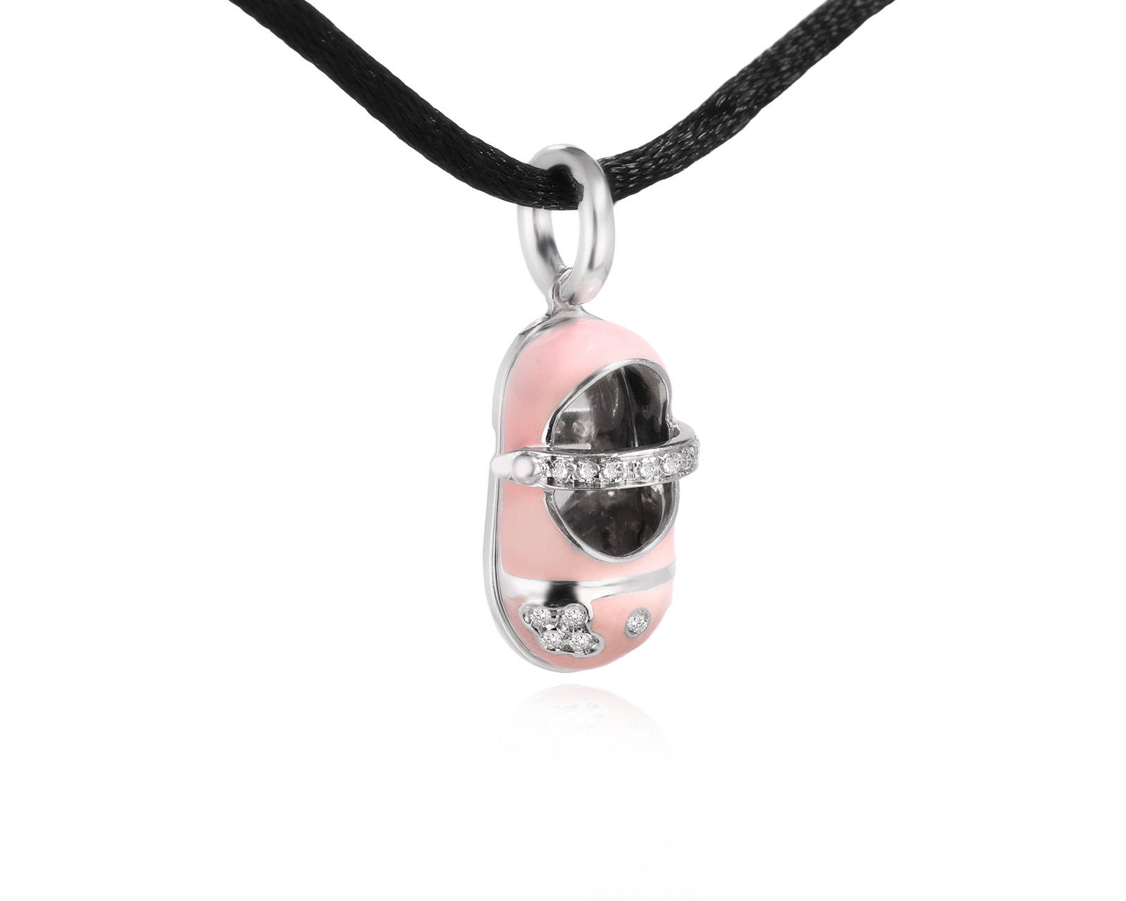 Оригинальный золотой кулон с эмалью Aaron Basha Baby Shoe