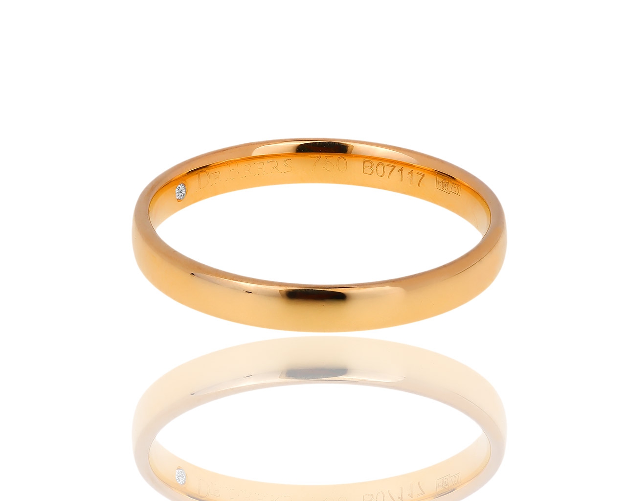 Оригинальное золотое кольцо с бриллиантом De Beers 240318/5