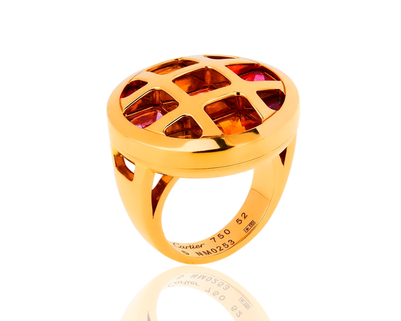 Яркое золотое кольцо с цветными камнями Cartier Pasha Multi-Gem 120219/4