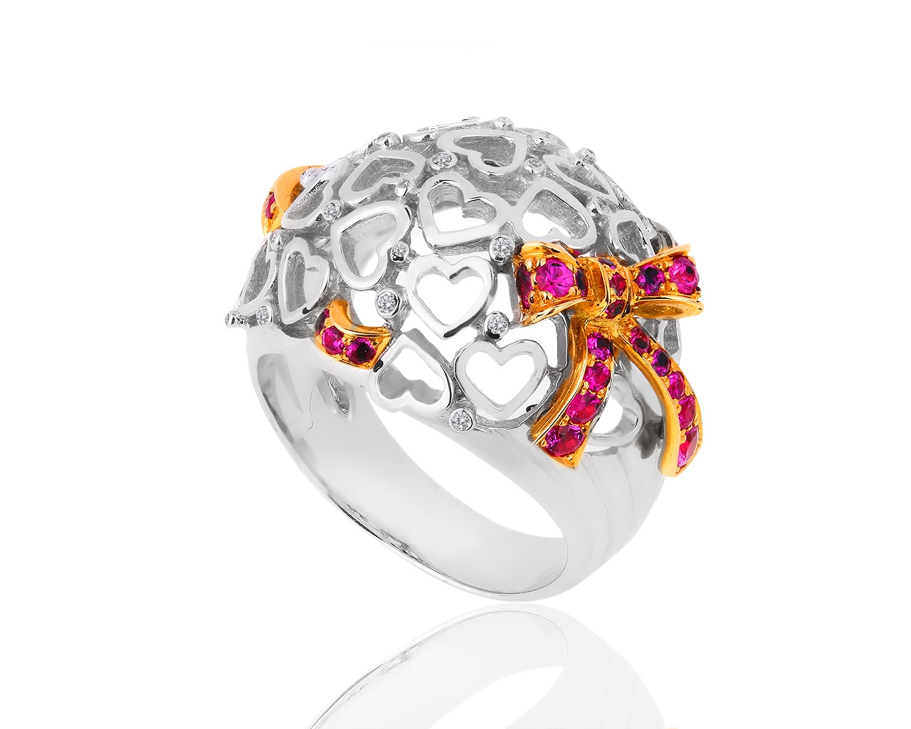 Оригинальное золотое кольцо с сапфирами Marchak Paris