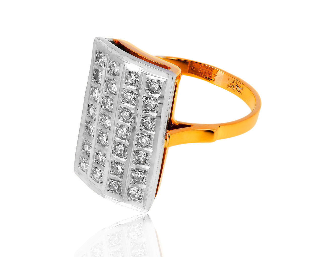 Винтажное золотое кольцо с бриллиантами 0.63ct 130319/9