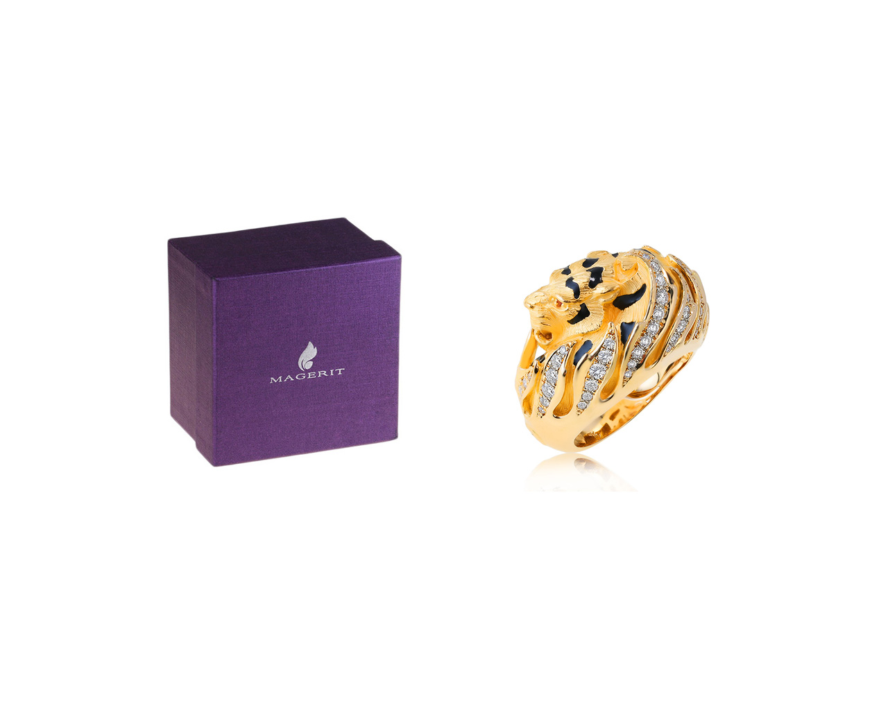 Оригинальное золотое кольцо с бриллиантами 0.83ct Magerit