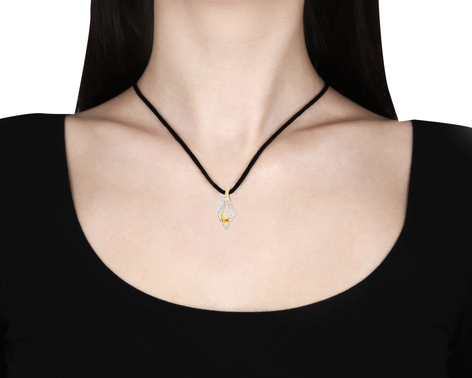 Притягательный золотой кулон с бриллиантами 0.28ct