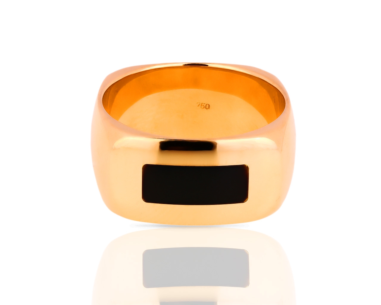 Оригинальное золотое кольцо с эмалью Dinh Van