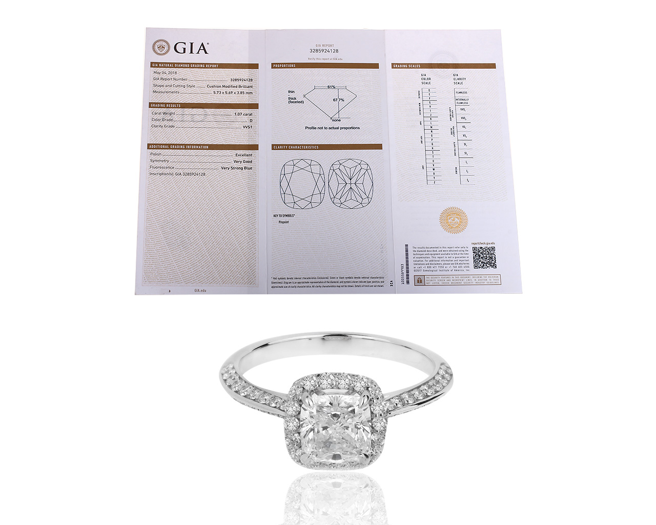Эксклюзивное золотое кольцо с бриллиантами 1.32ct