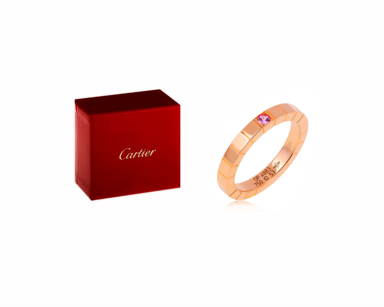 Оригинальное золотое кольцо с сапфиром 0.05ct Сartier Lanieres