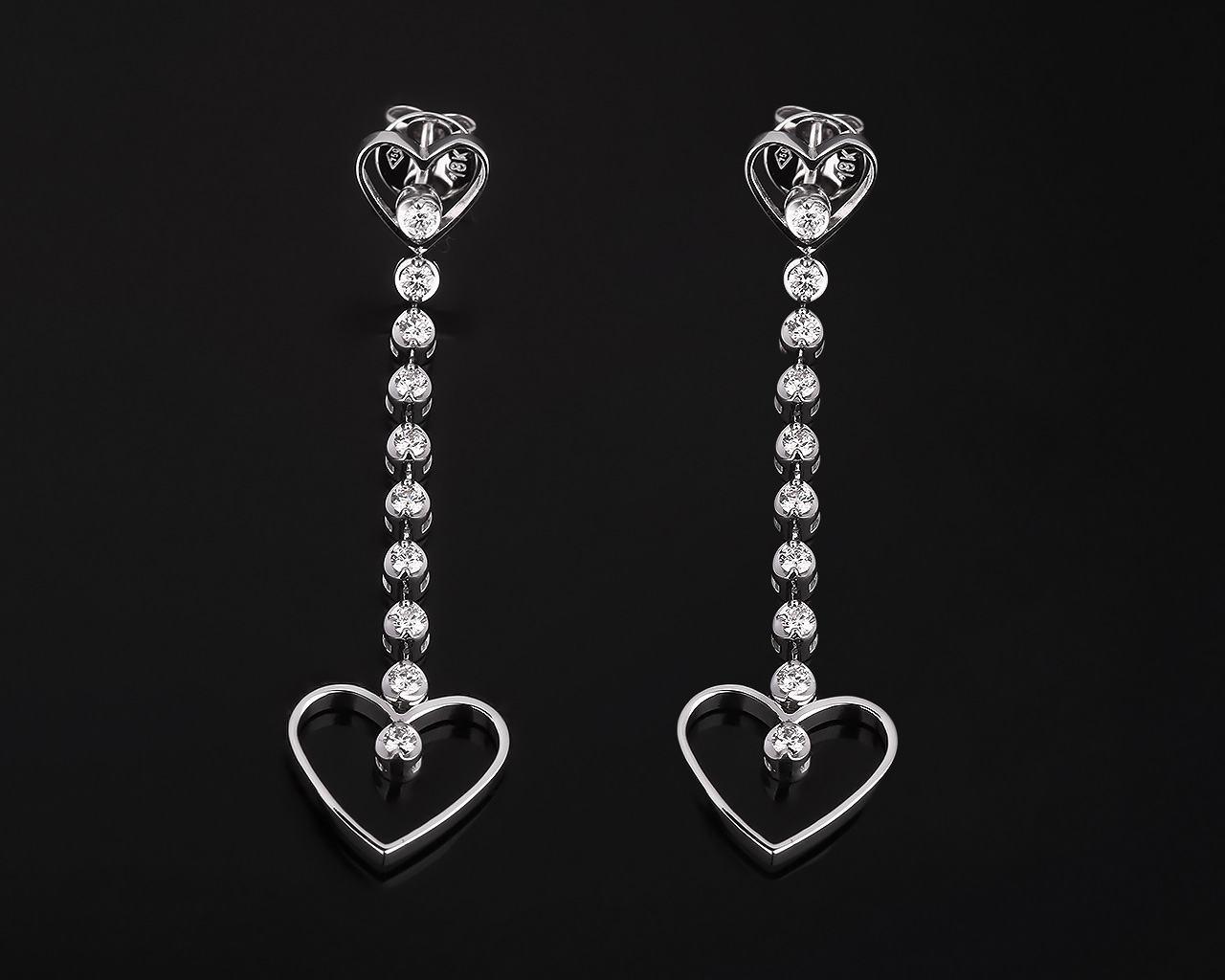 Утонченные золотые серьги с бриллиантами 0.60ct 151217/14