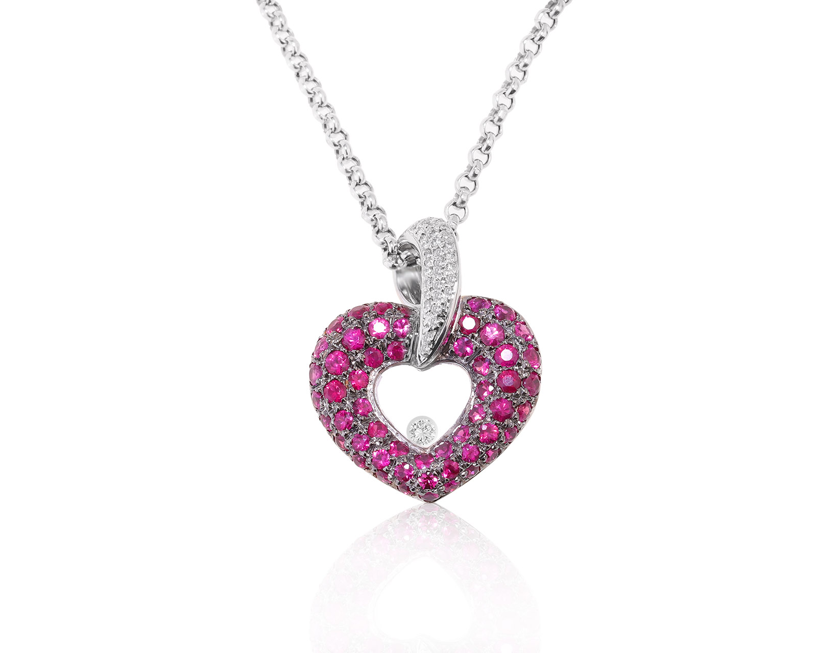 Романтичный золотой кулон с сапфирами 2.16ct