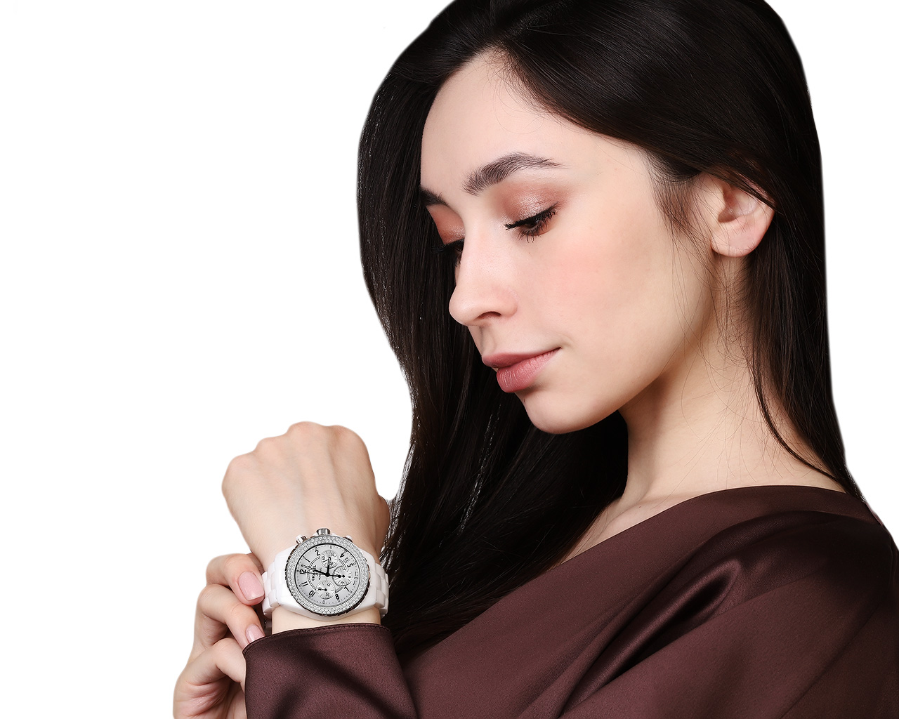 Оригинальные стальные часы с бриллиантами 1.60ct Chanel J12