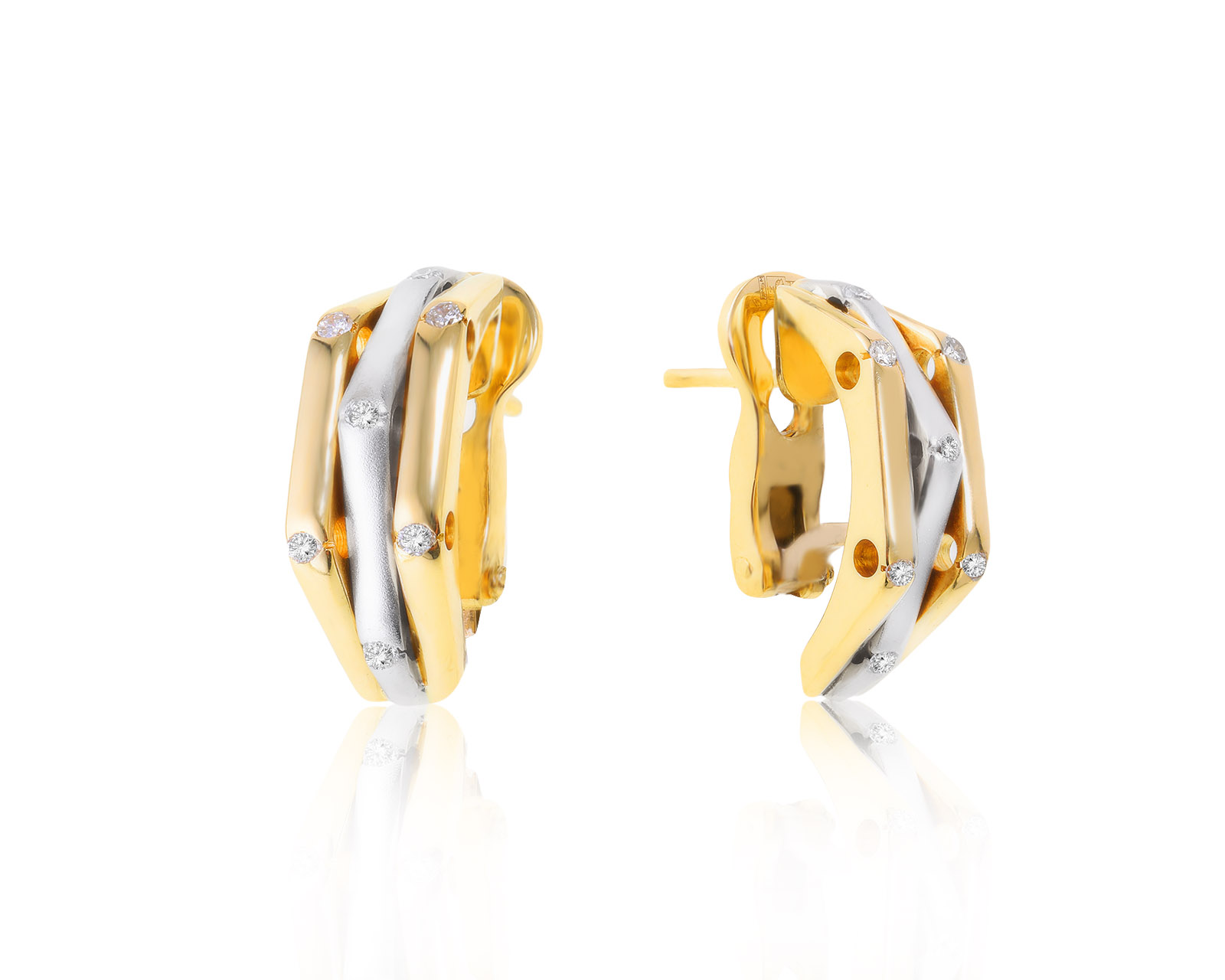 Достойные золотые серьги с бриллиантами 0.21ct 150922/2