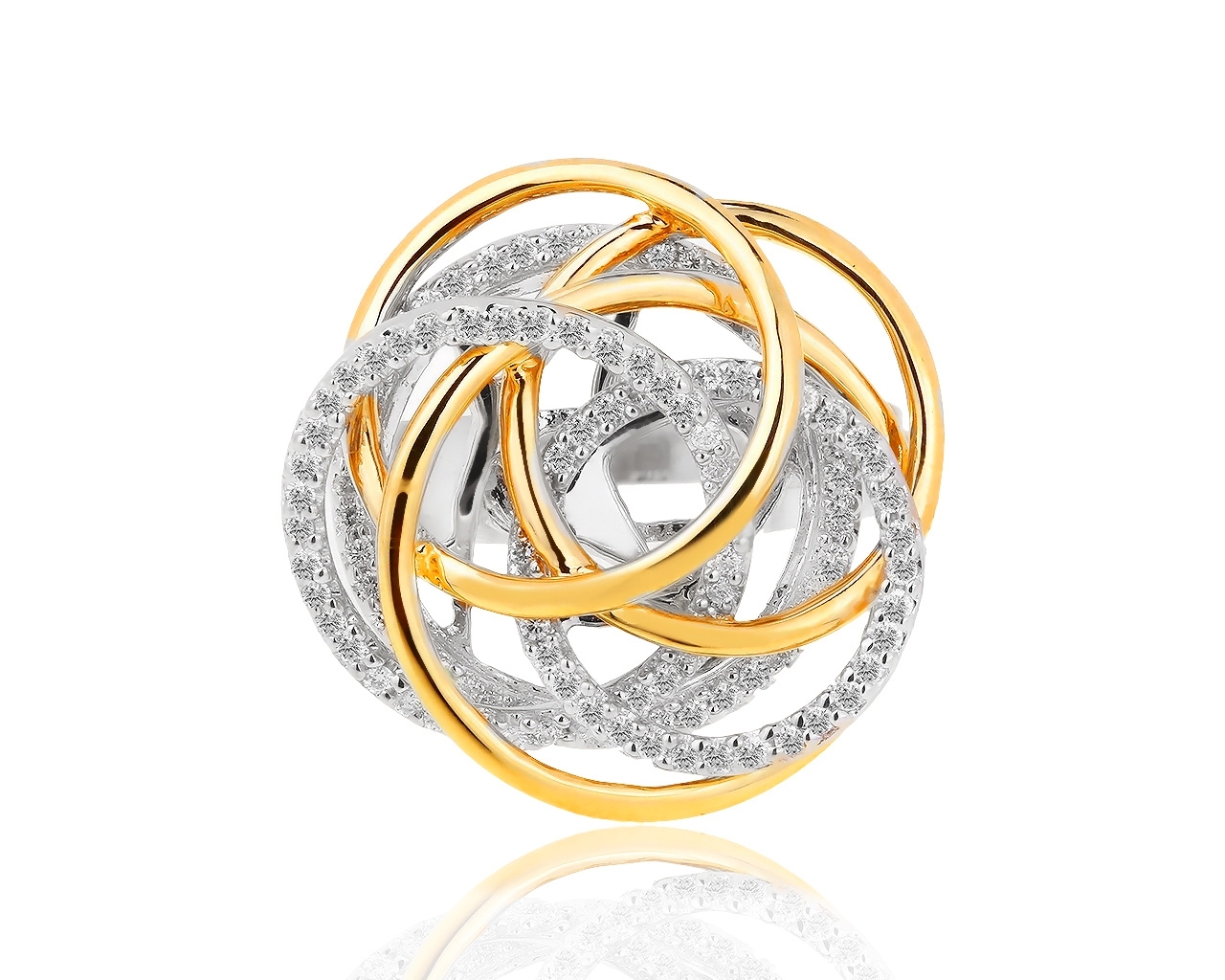 Витое золотое кольцо с бриллиантами 0.60ct
