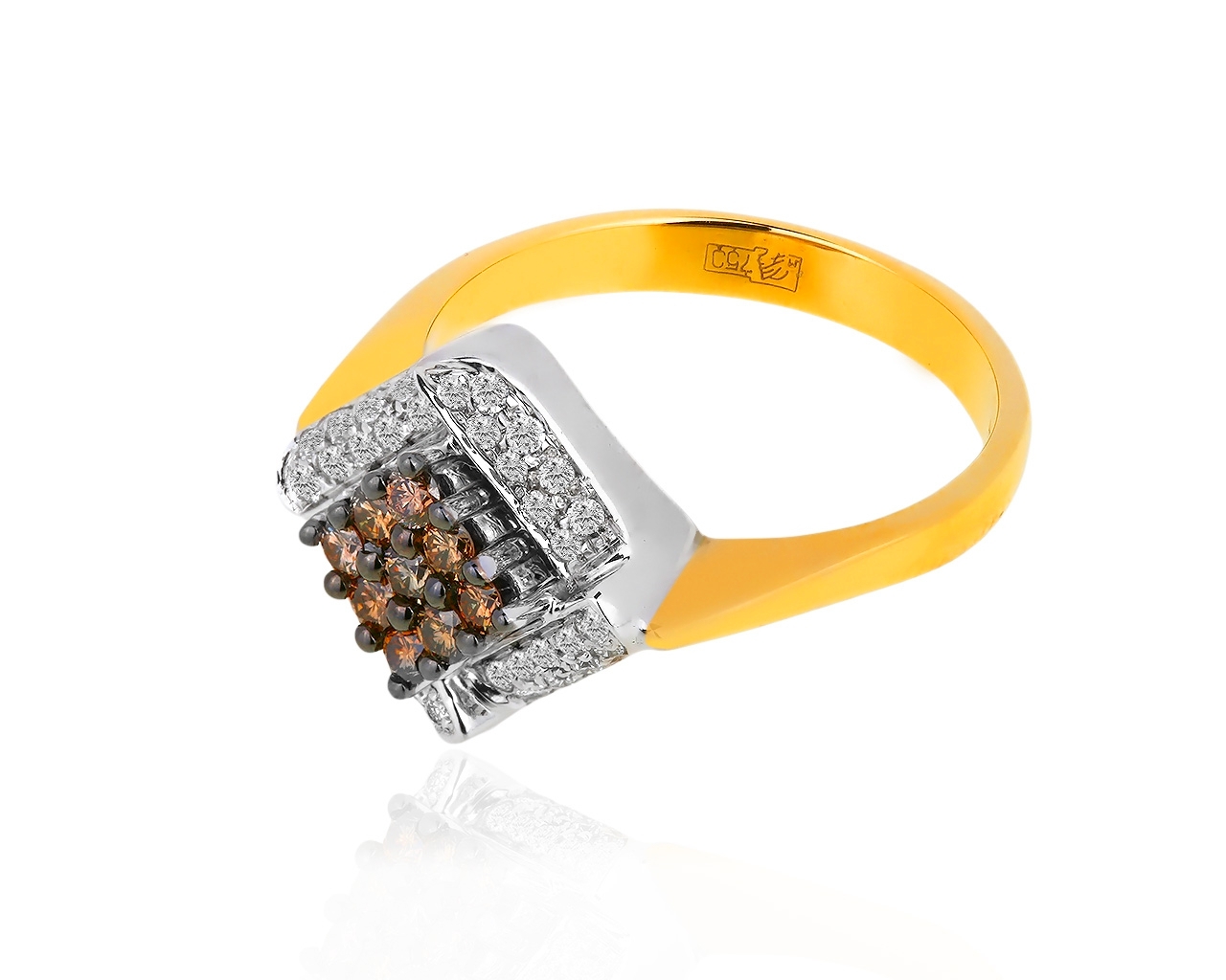 Итальянское золотое кольцо с бриллиантами 0.49ct 290319/4