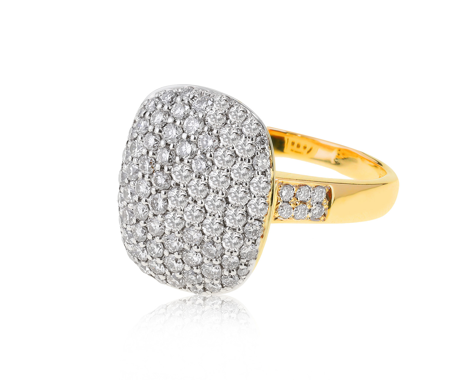 Престижное золотое кольцо с бриллиантами 1.35ct