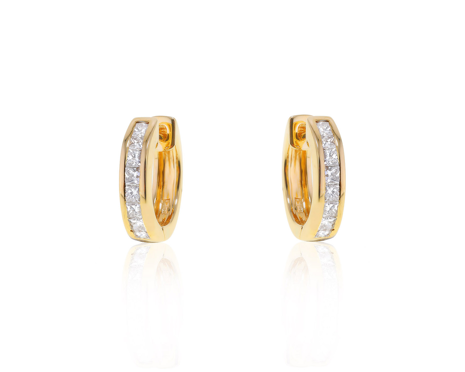 Женственные золотые серьги с бриллиантами 0.78ct