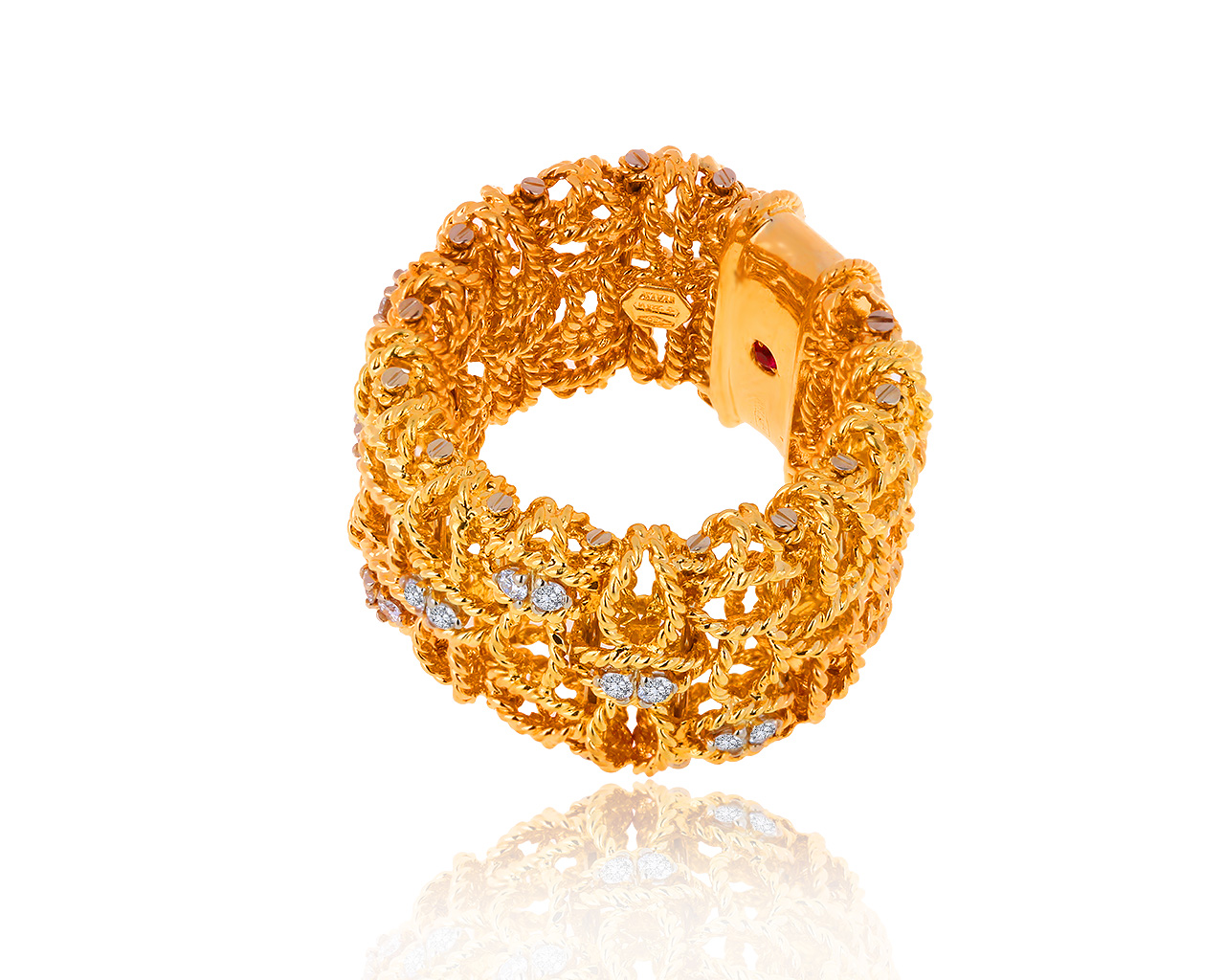 Оригинальное золотое кольцо с бриллиантами 0.23ct Roberto Coin