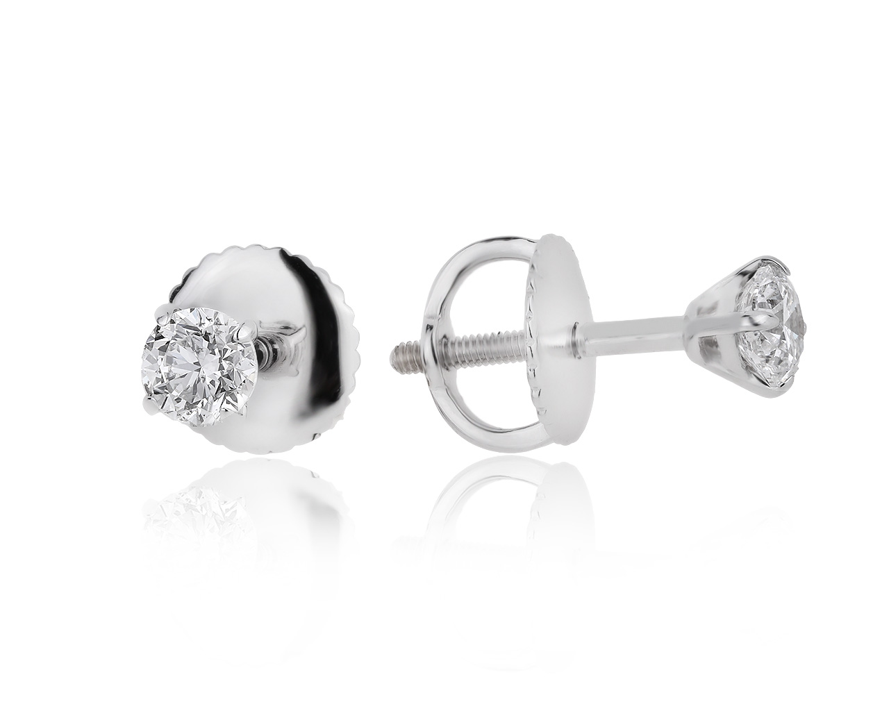 Престижные золотые серьги с бриллиантами 0.60ct
