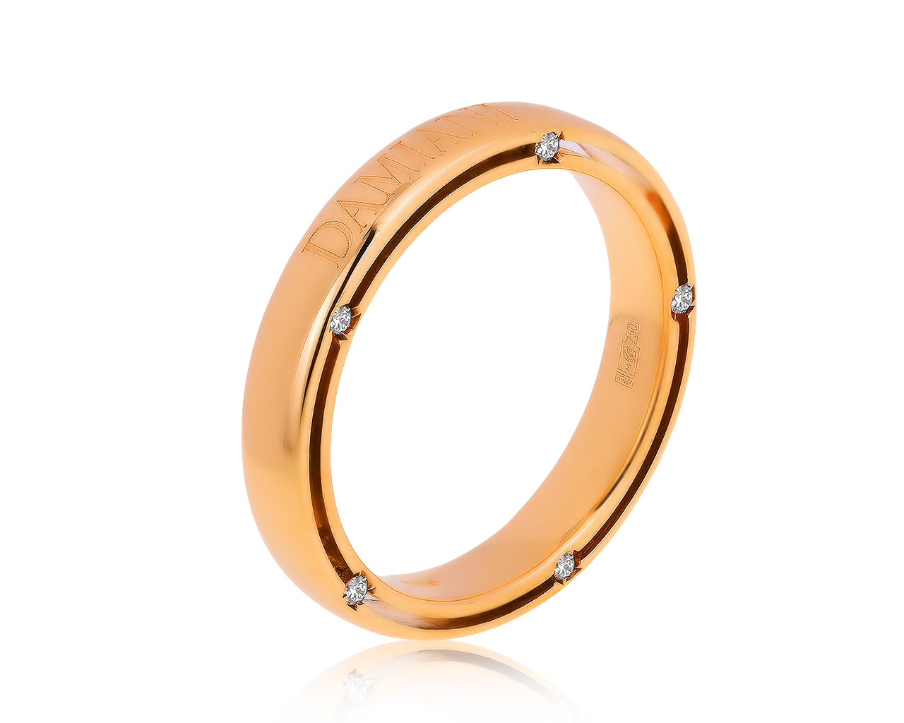 Оригинальное золотое кольцо с бриллиантами 0.10ct Damiani D.Side 310820/7