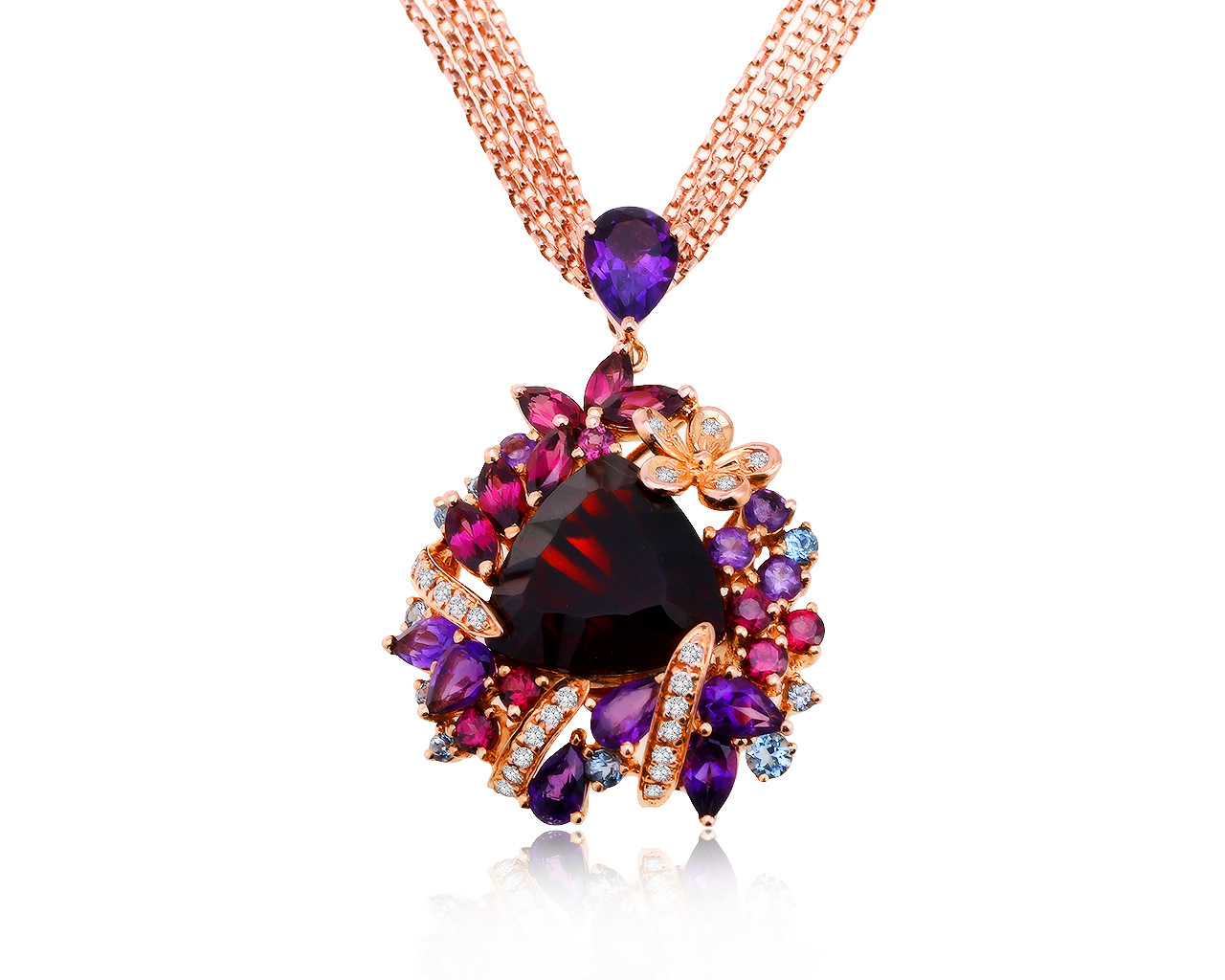 Изысканный золотой кулон с гранатом 6.61ct 271020/20