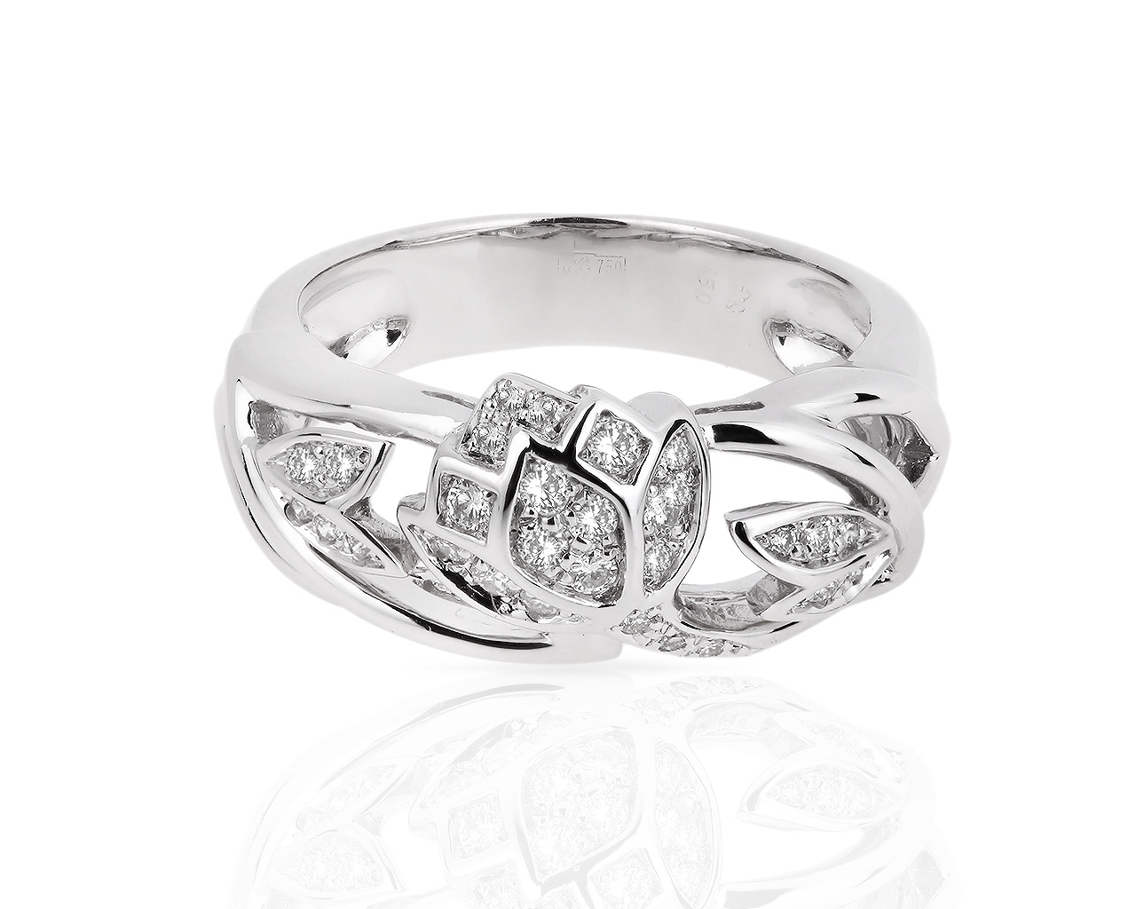 Узорное золотое кольцо с бриллиантами 0.35ct Magerit 100418/34