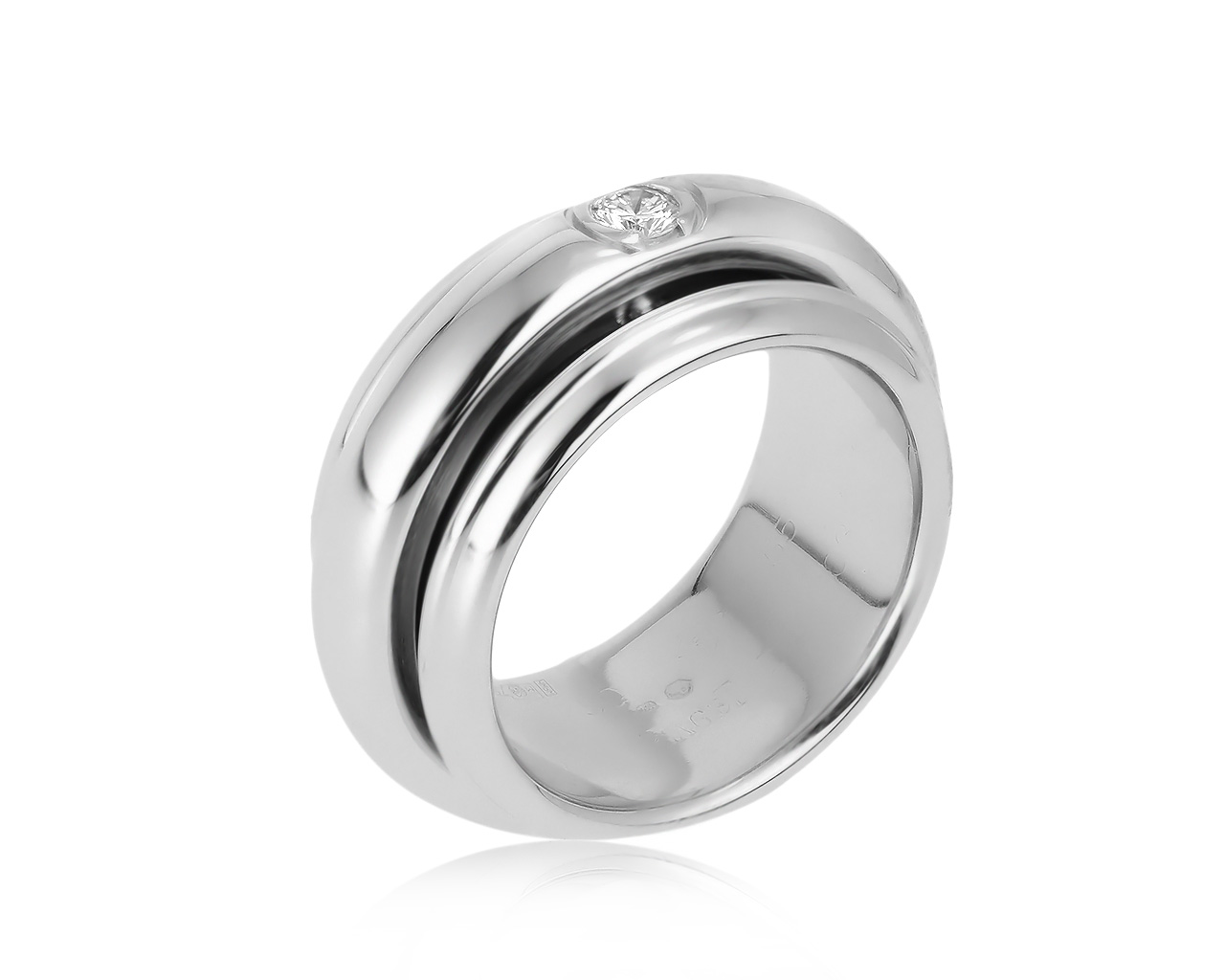Оригинальное золотое кольцо с бриллиантом 0.10ct Piaget
