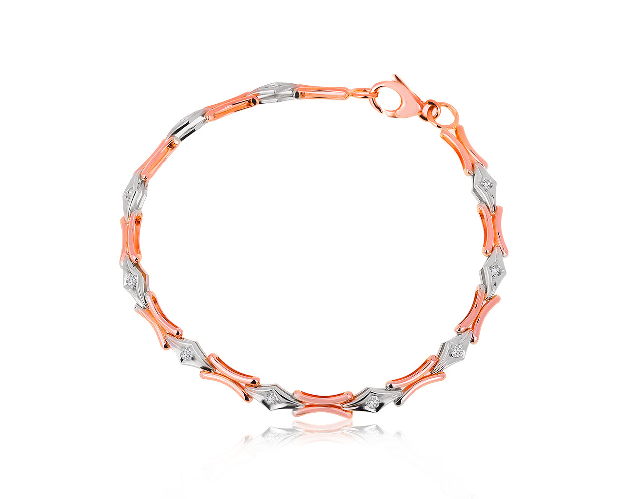 Стильный золотой браслет с бриллиантами 0.40ct 270320/2