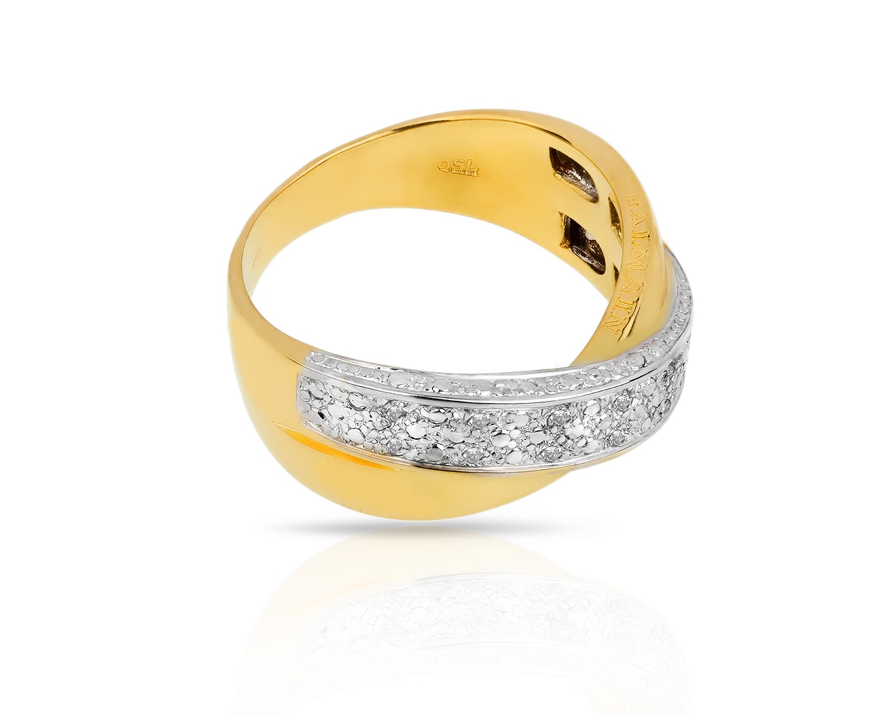 Оригинальное золотое кольцо с бриллиантами Balmain
