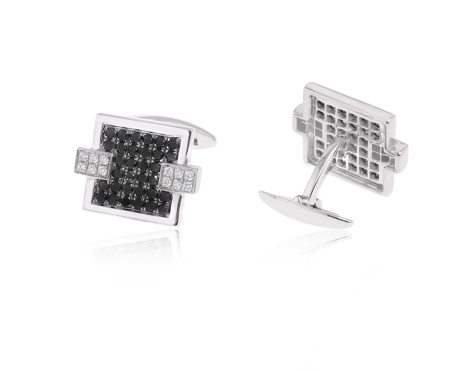 Золотые запонки с бриллиантами 0.99ct 101123/6