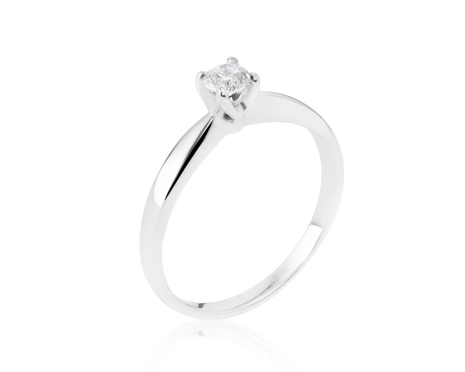 Богатое золотое кольцо с бриллиантом 0.19ct 121221/1