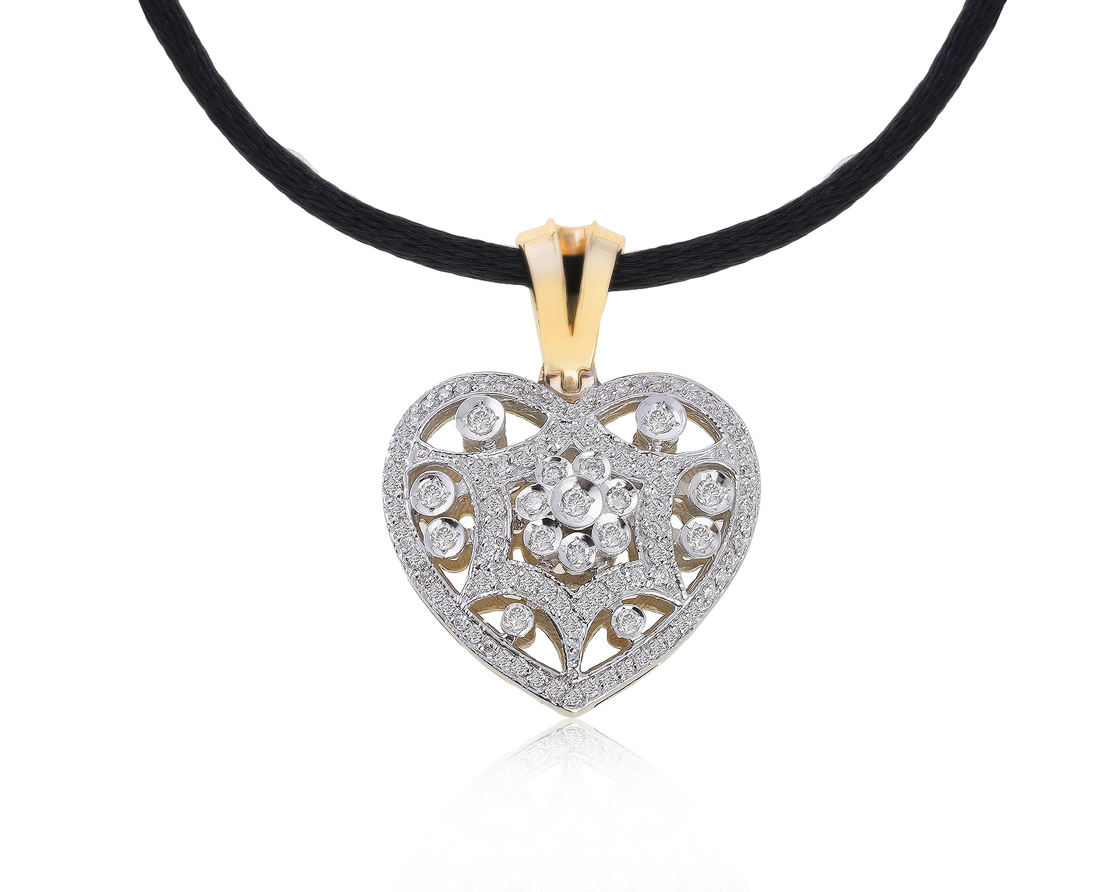 Романтичный золотой кулон с бриллиантами 1.01ct 010621/11 Романтичный золотой кулон с бриллиантами 1.01ct 010621/11