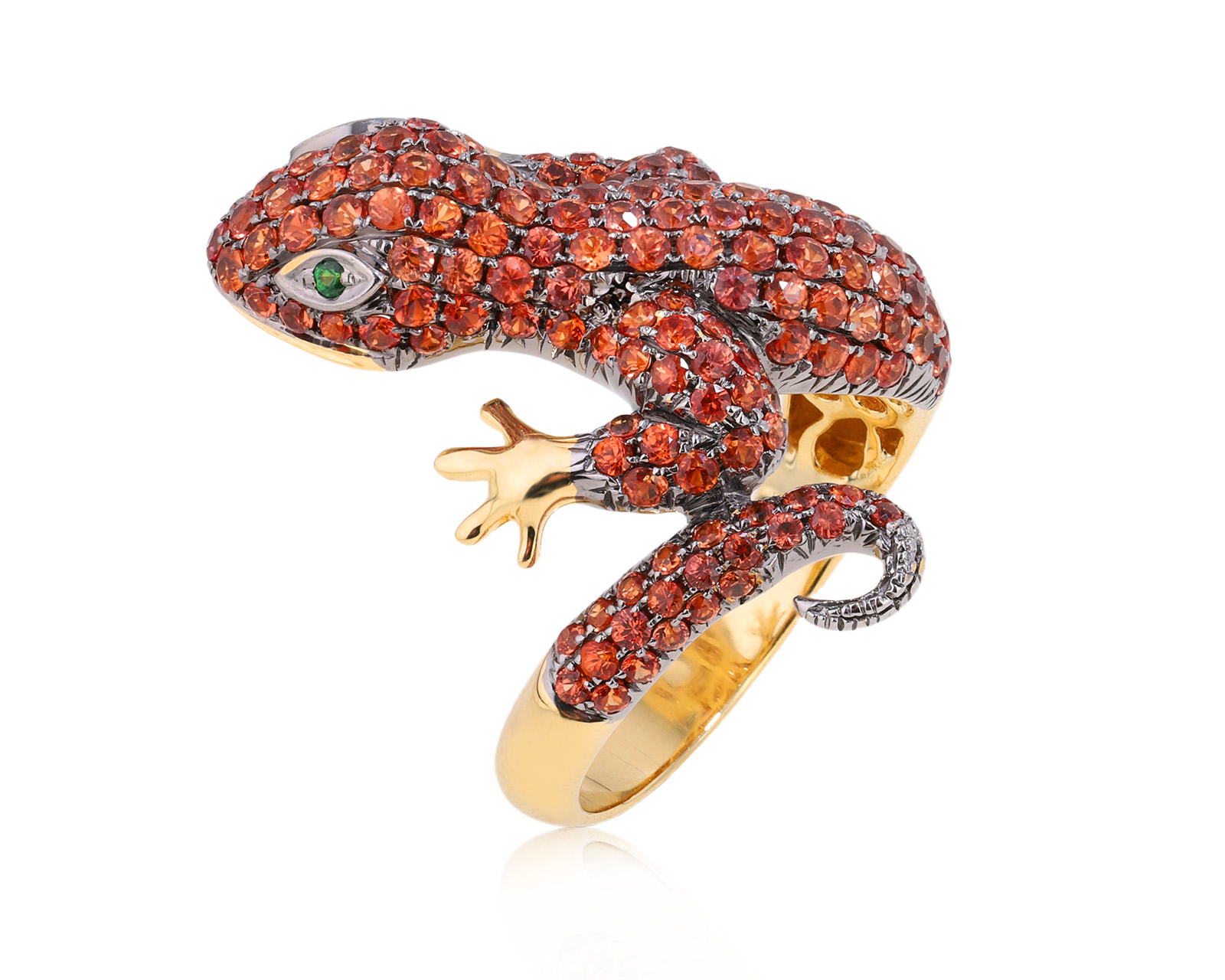 Золотое кольцо с оранжевыми сапфирами 3.34ct 271025/2