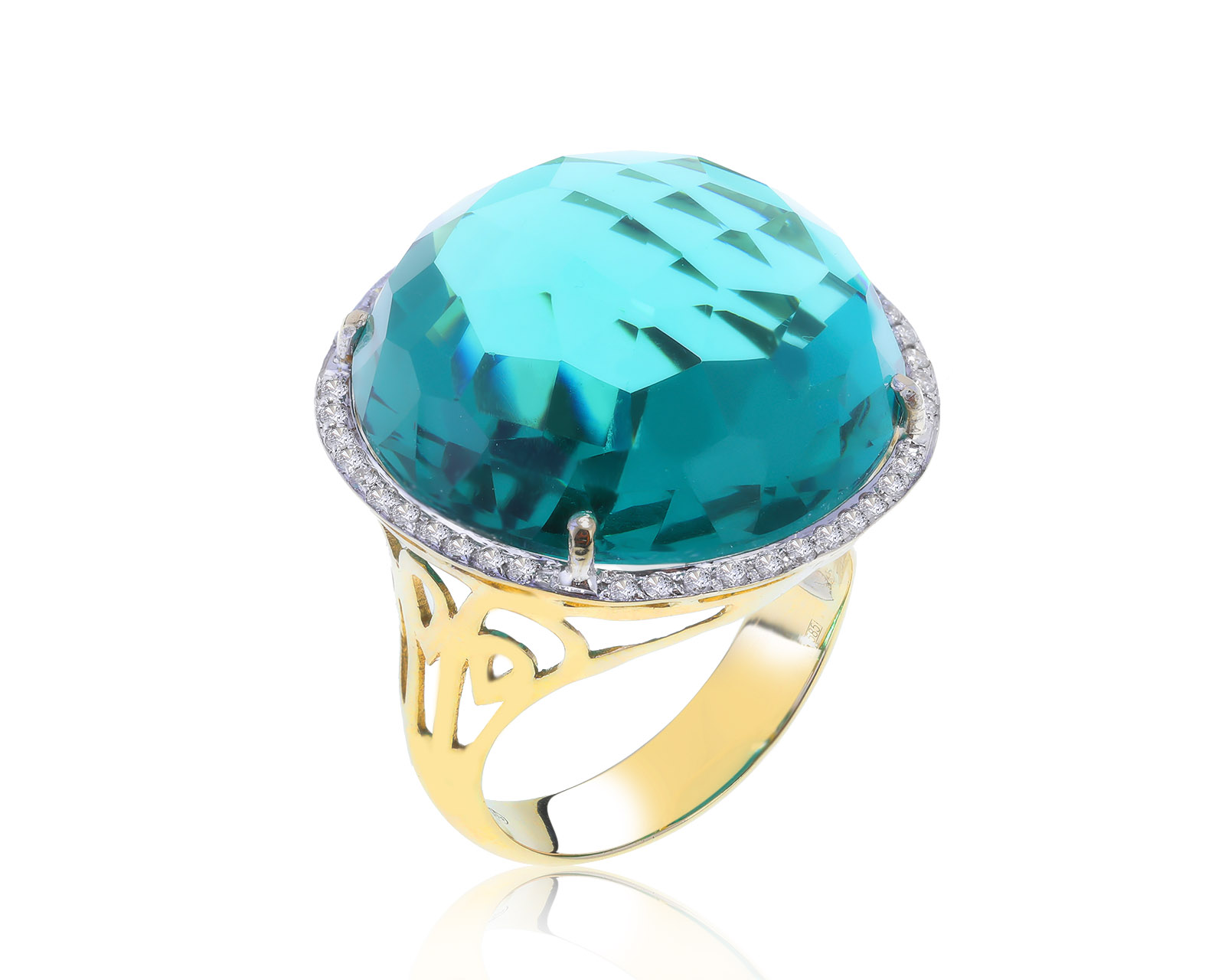 Завораживающее золотое кольцо с ситаллом 53.00ct 280522/8