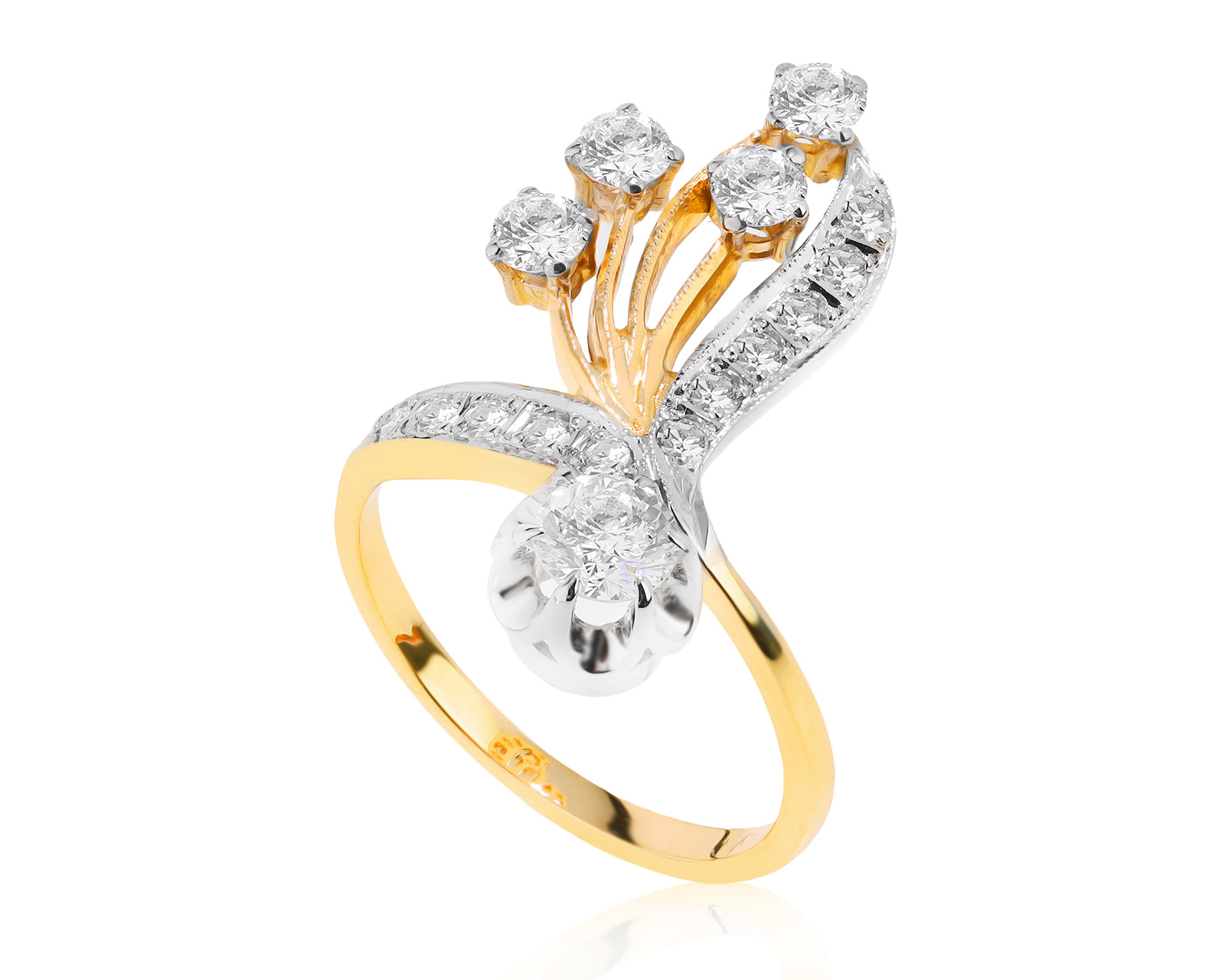 Винтажное золотое кольцо с бриллиантами 1.40ct СССР 251021/2