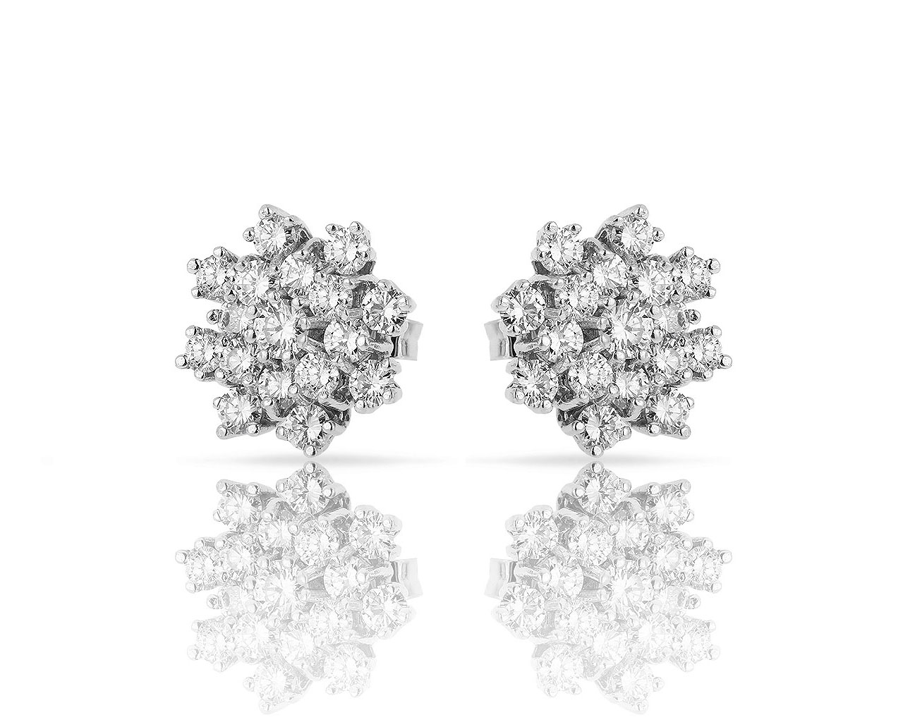 Нарядные золотые серьги с бриллиантами 1.82ct 170718/14