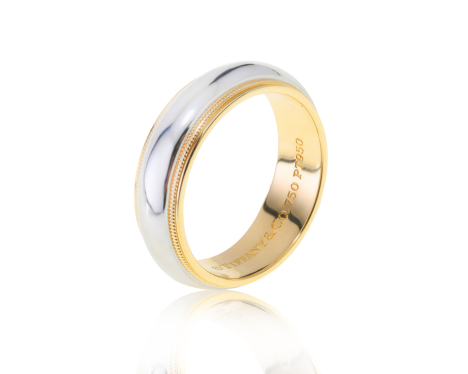 Оригинальное золотое кольцо Tiffany&Co Milgrain 190323/4