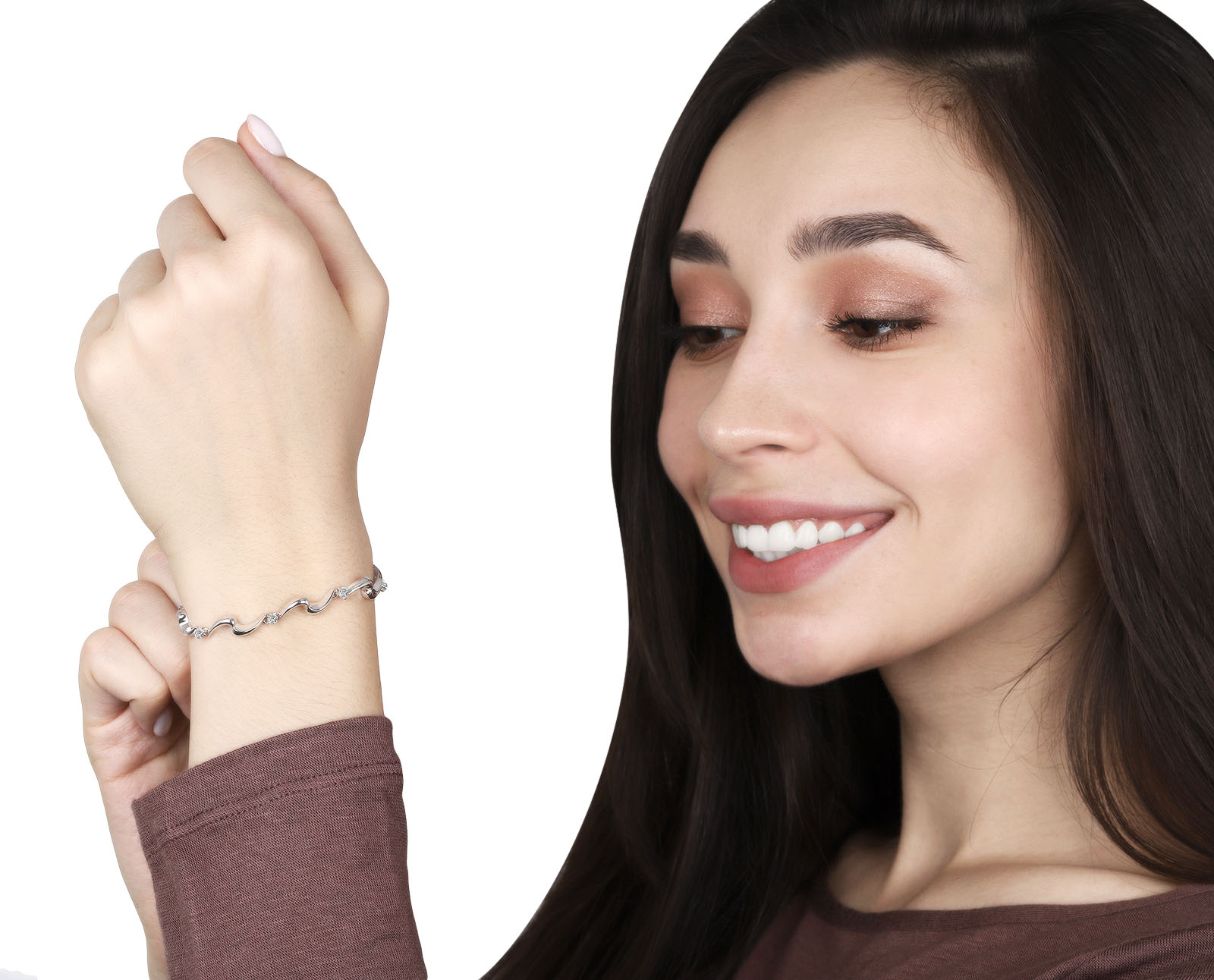 Престижный золотой браслет с бриллиантами 0.38ct